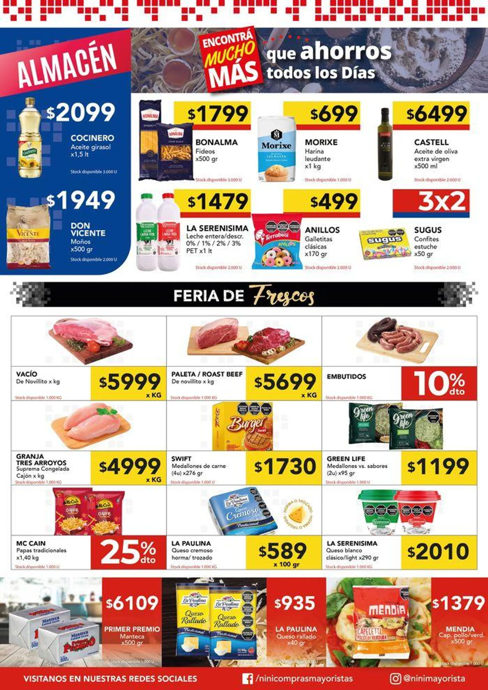 Ofertas Nini Mayorista - Viernes a Domingo - 2