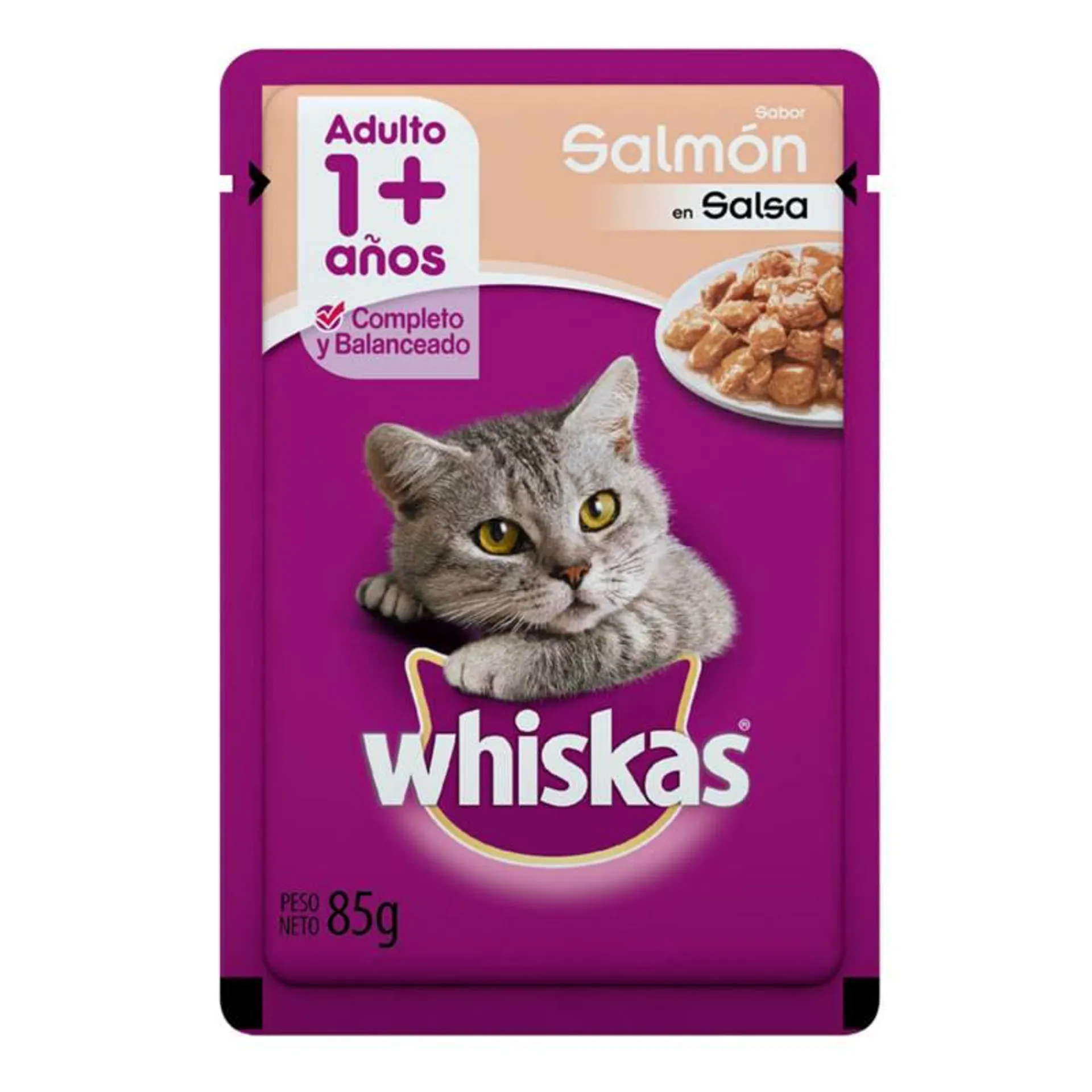 Alimento para Gato Adulto Pouch Salm Whiskas 85 g.