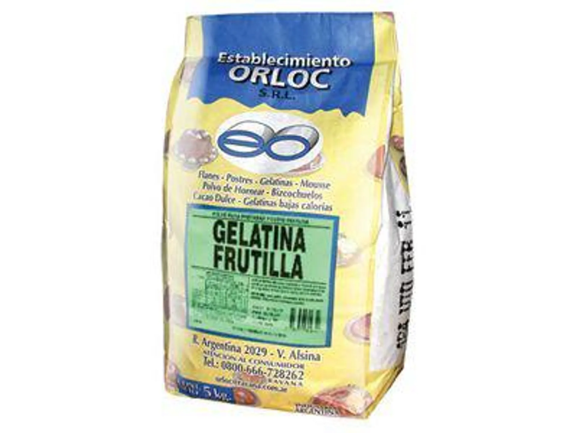 GELATINA ORLOC FRUTILLA 5 KG