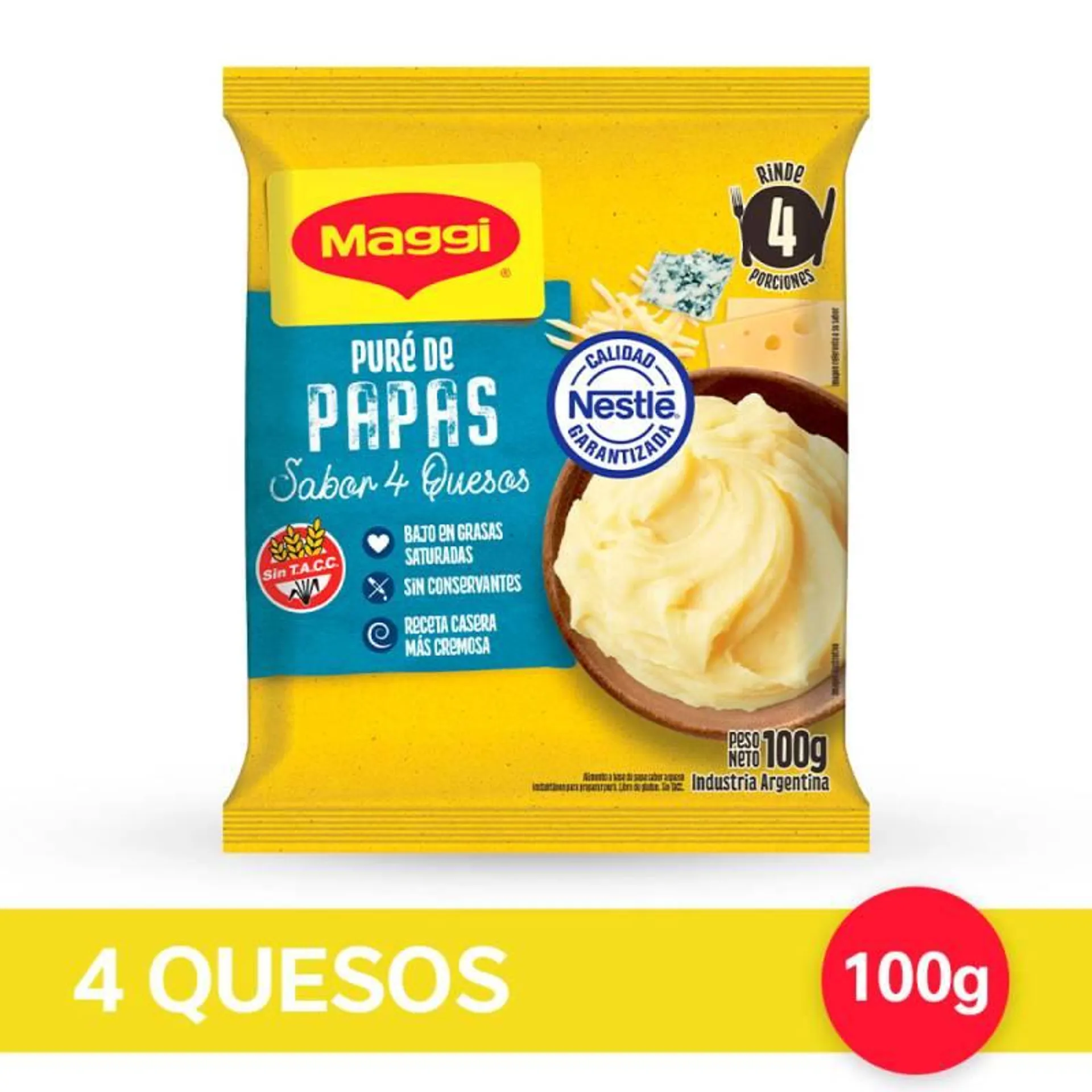 Pure de Papas 4 Quesos sin Bht Maggi x 100 g.