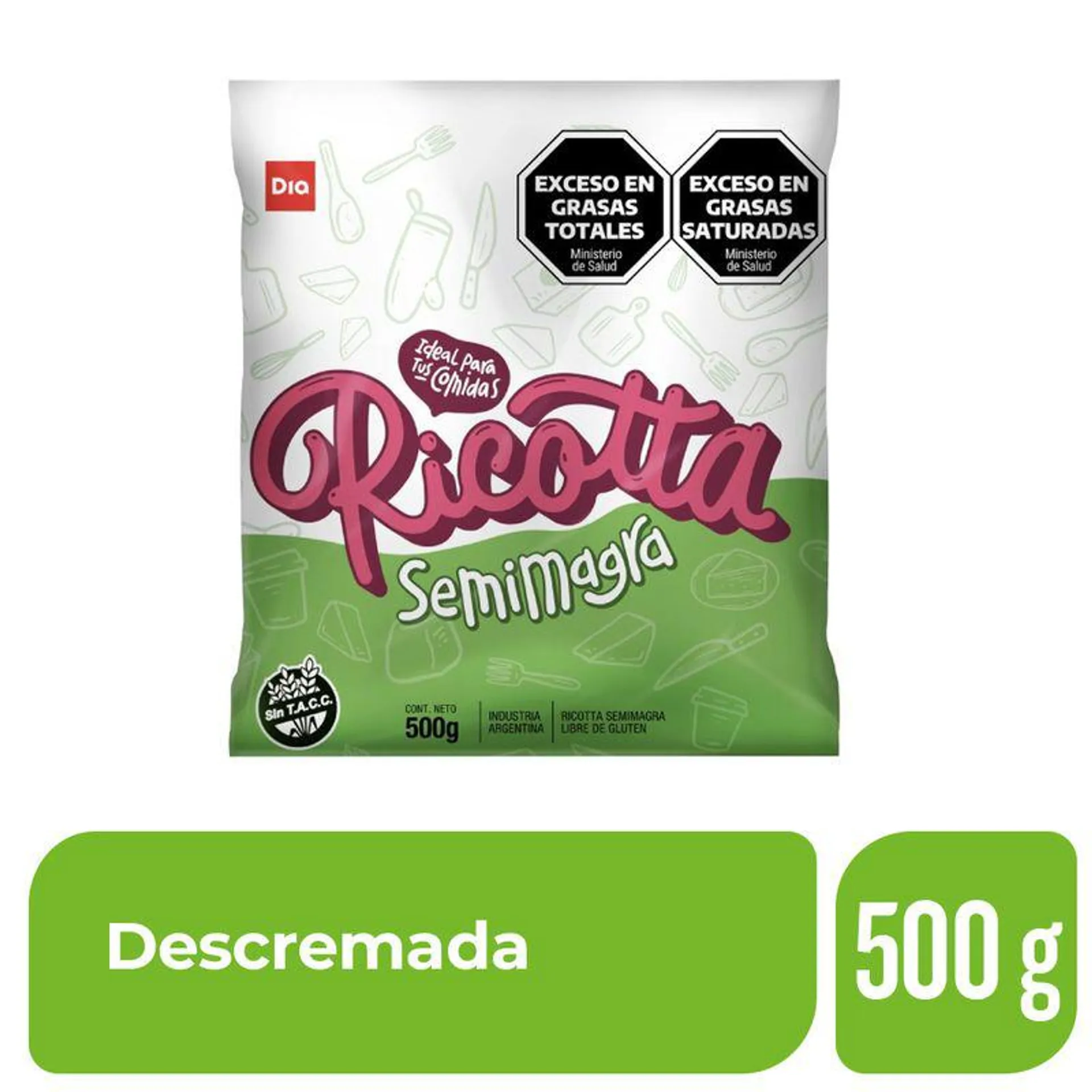 Ricotta DIA Descremada 500 Gr.