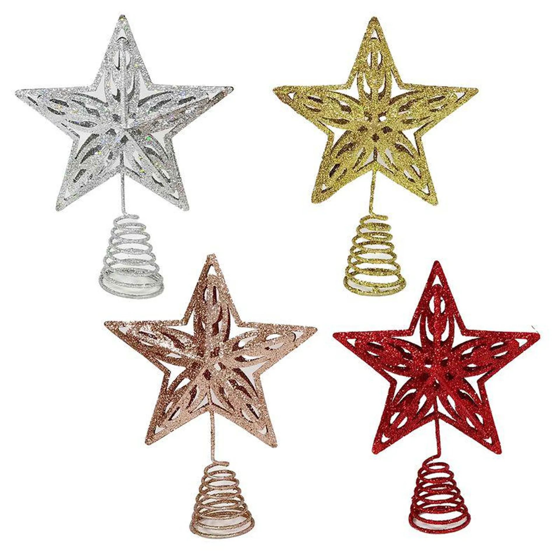 Puntal Metal Estrella Navidad 20 Cm