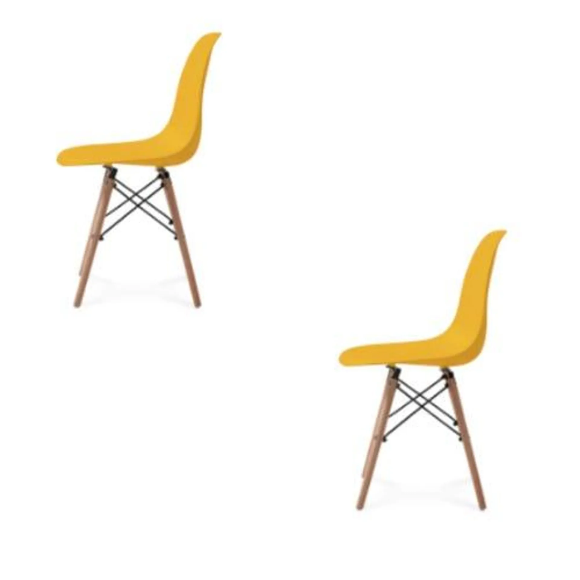 Silla Eames ideal comedor living amarilla x 2 unidades