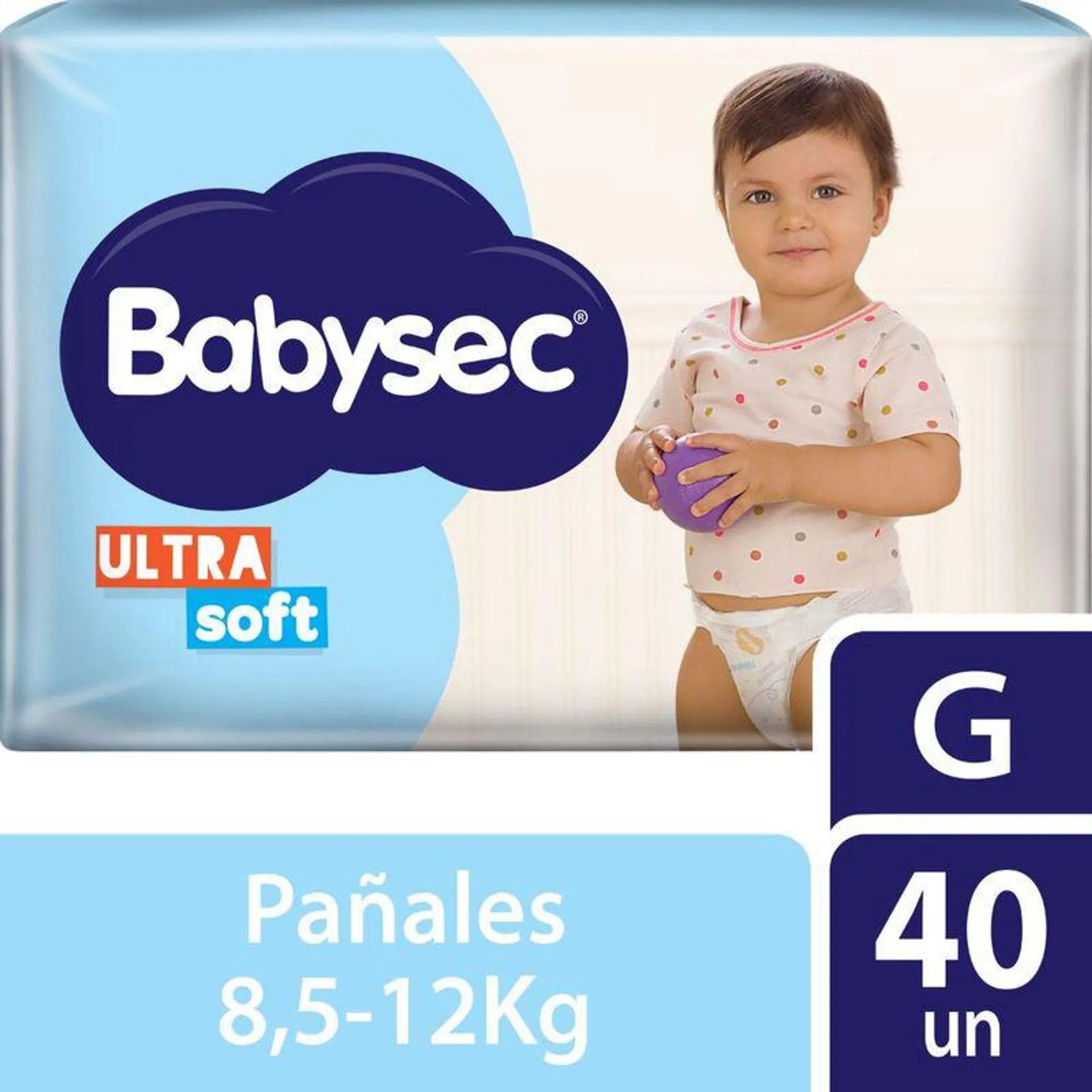 Pañales Babysec Ultrasoft talle G x 40 Ud.