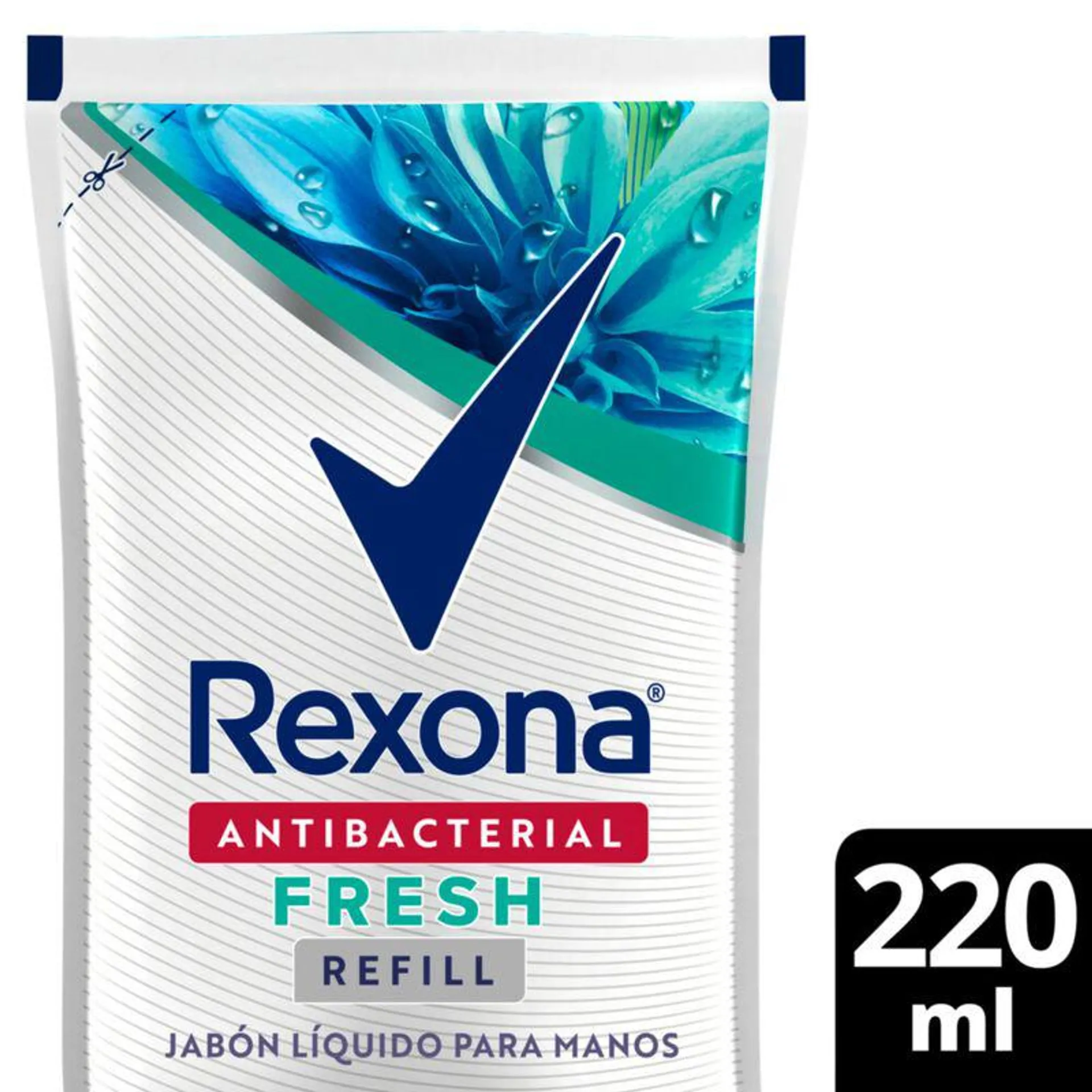 Jabón líquido Rexona antibacterial fresh dp 220 cc.