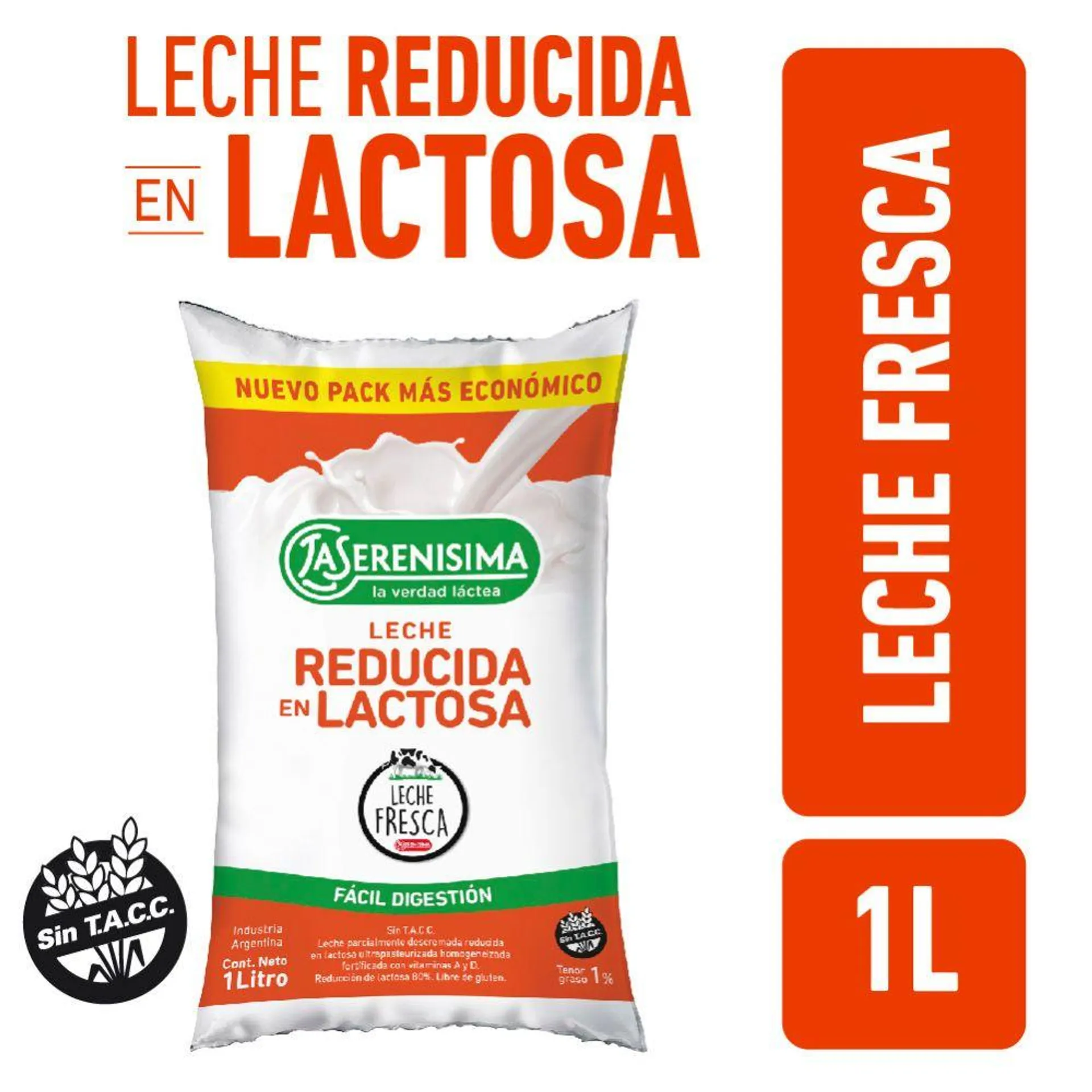 Leche Reducido En Lactosa La Serenisima 1 Lt.