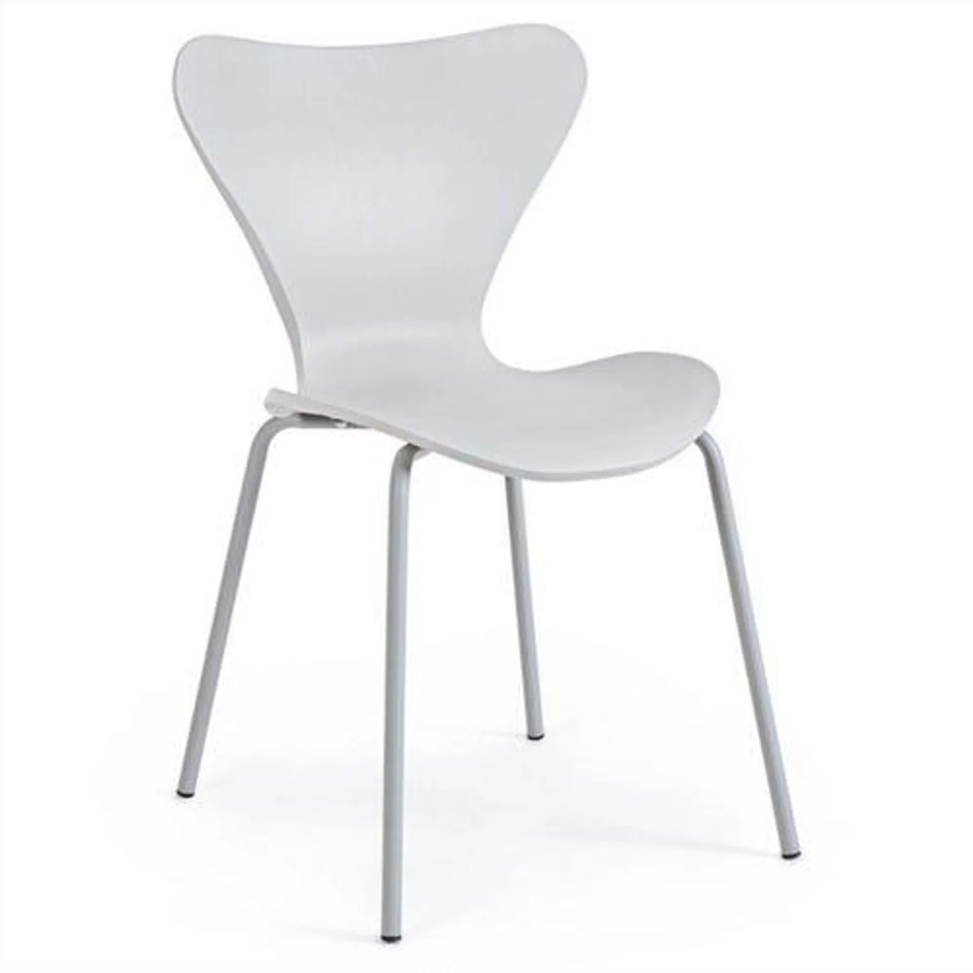 Silla Jacob de comedor blanco patas metal Makom