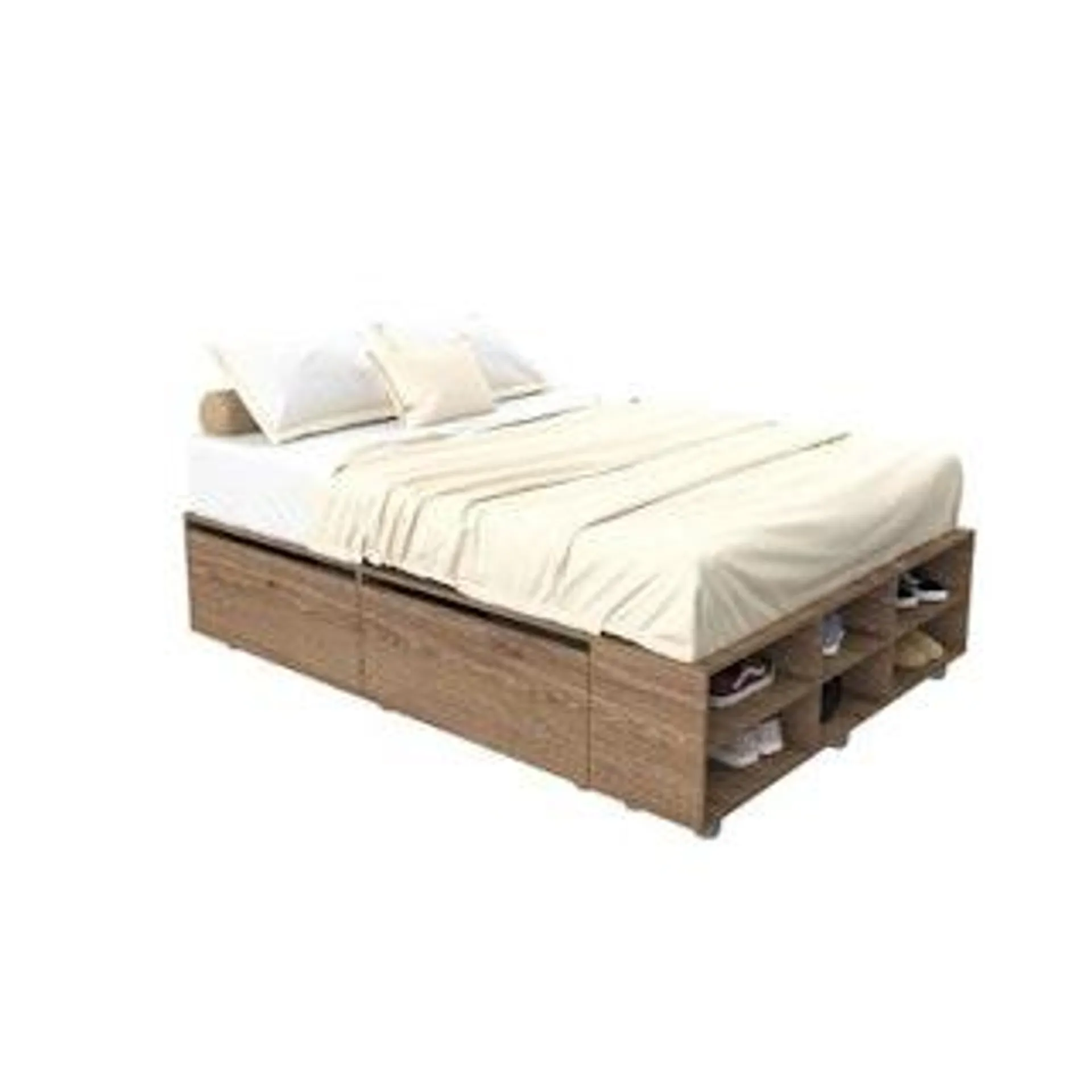 Cama 2 Plazas Delos Dld07Rd Box Caj 4P 6Est Roble Davos marrón trufa