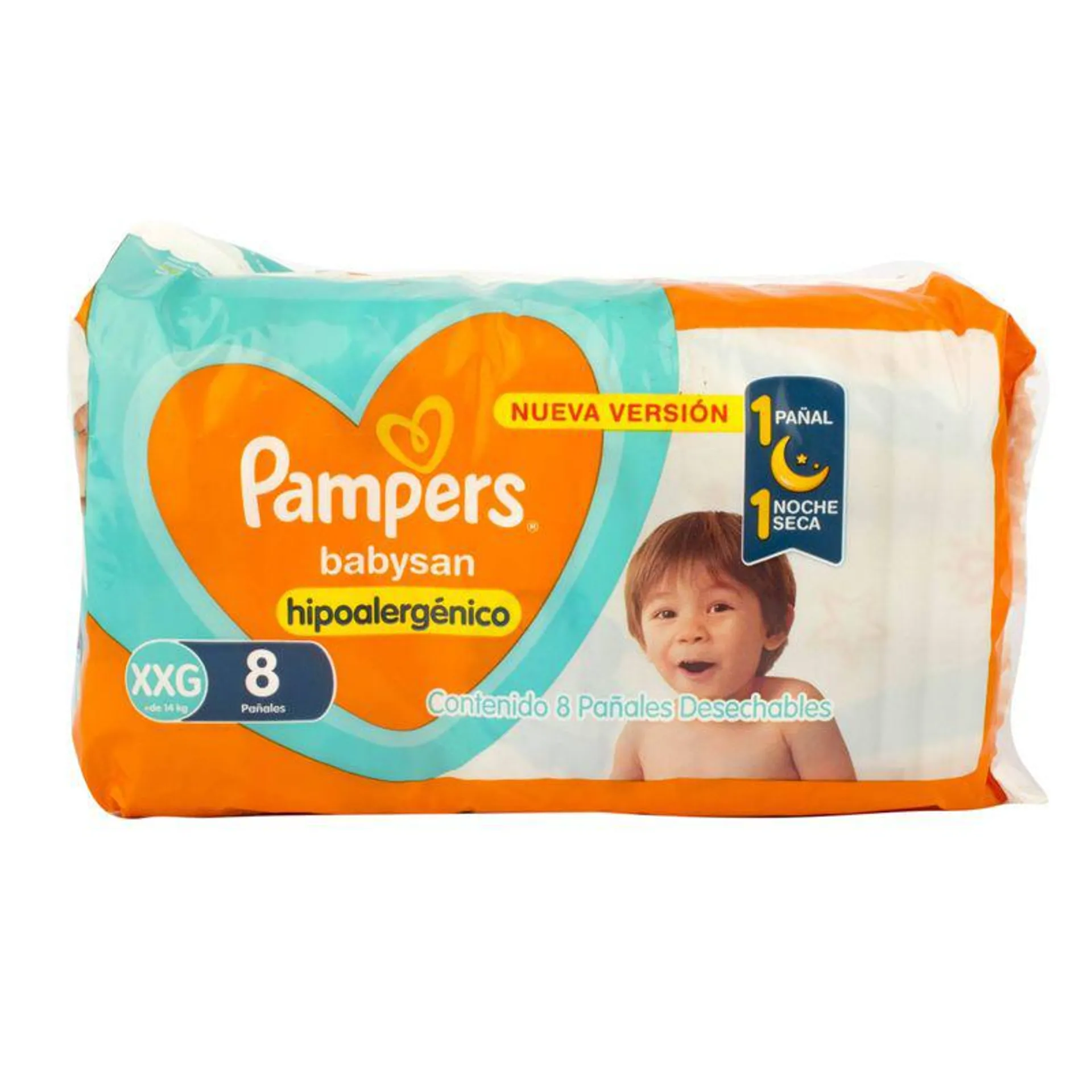 Pañales Bebés Pampers Xxg BabySan 8 Un