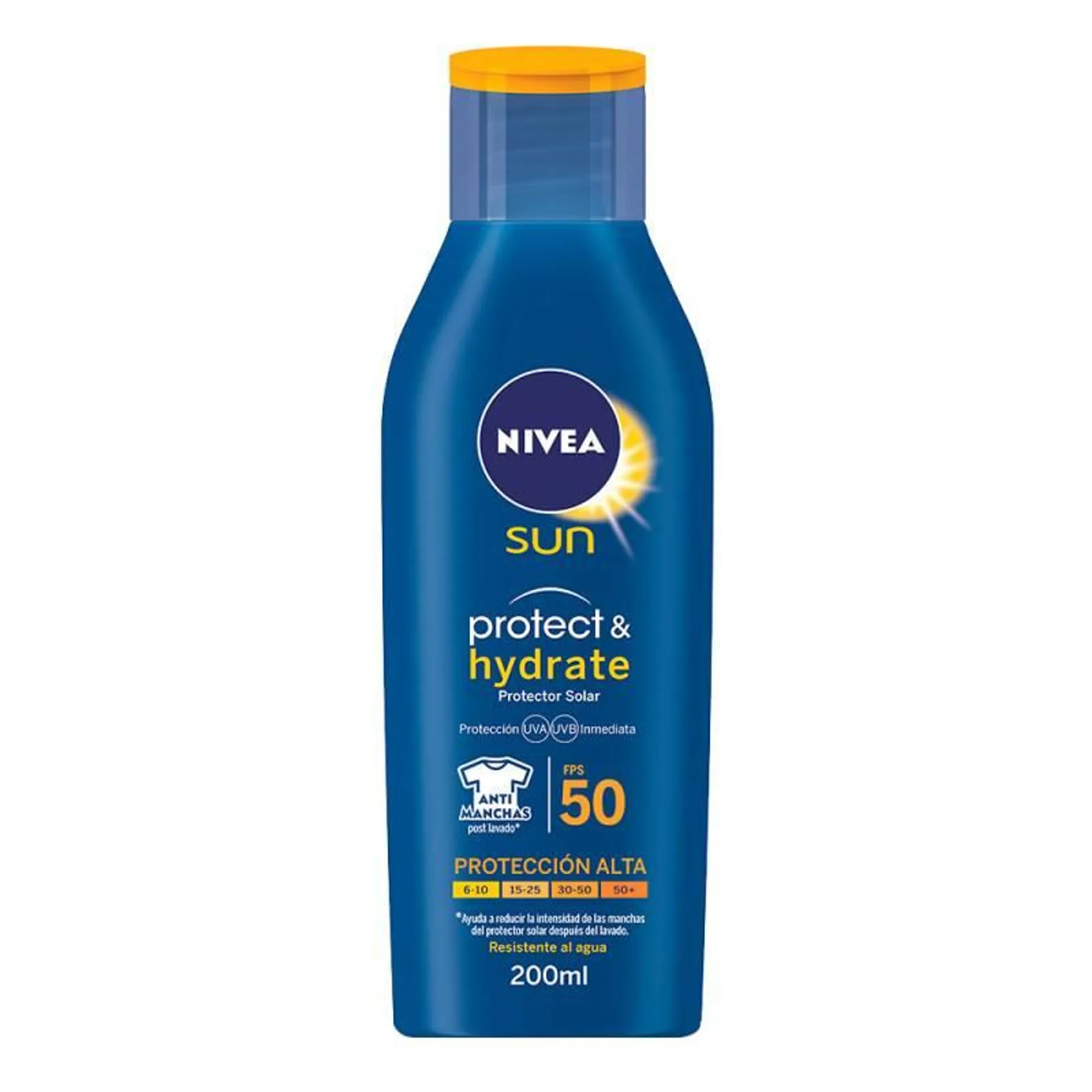 Protector Solar Hidratante FPS50 Nivea Sun x 200 cc.