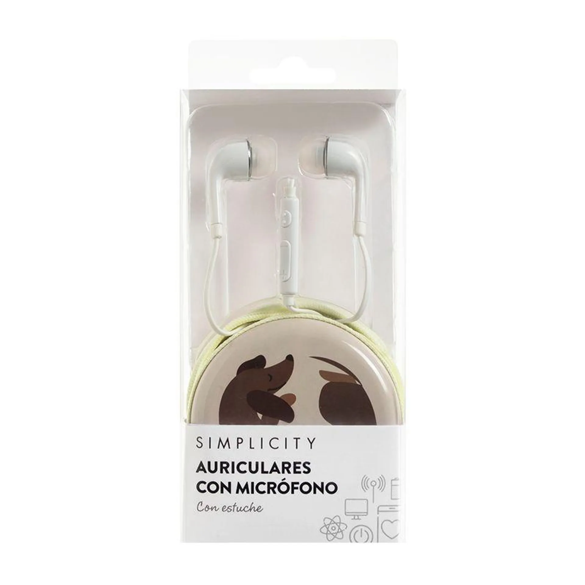 Auriculares Simplicity con Micrófono y Estuche Verde