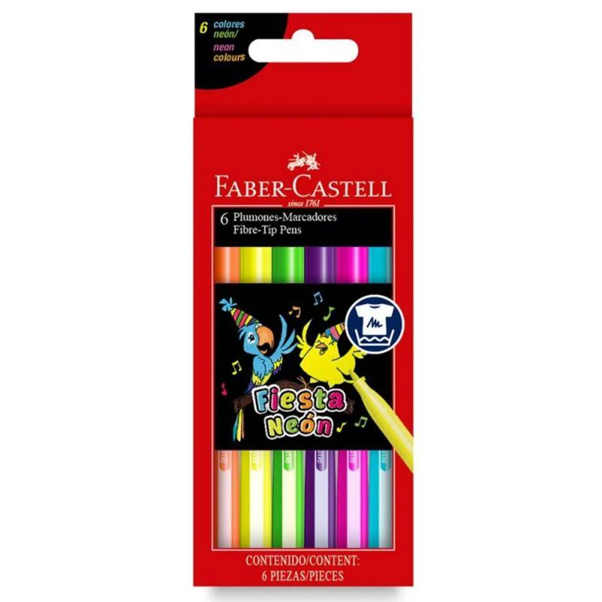 MARCADORES FABER CASTELL FIESTA NEON X 6 U