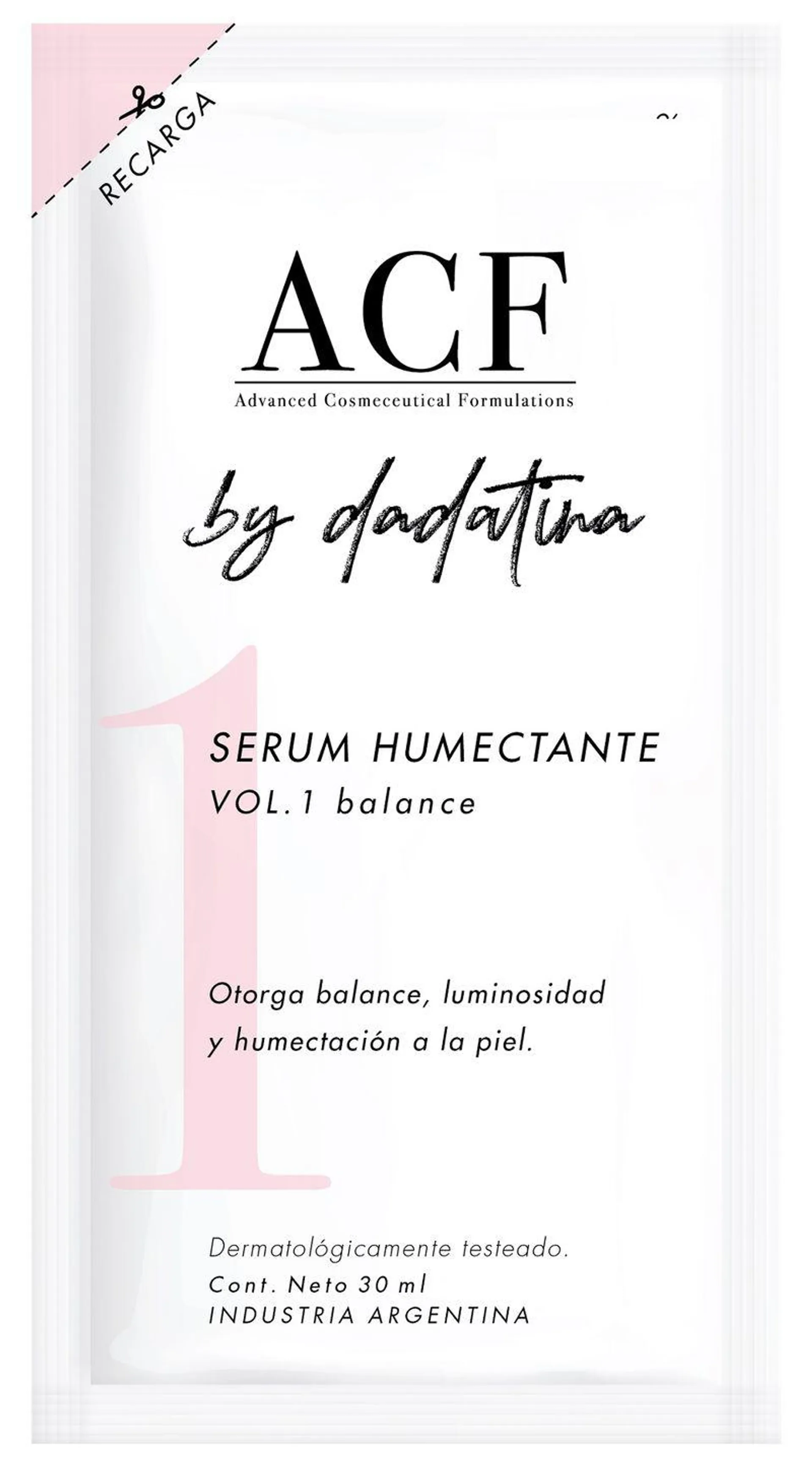 Refill de Serum Humectante Acf By Dadatina Balance Vol 1 x 30 ml
