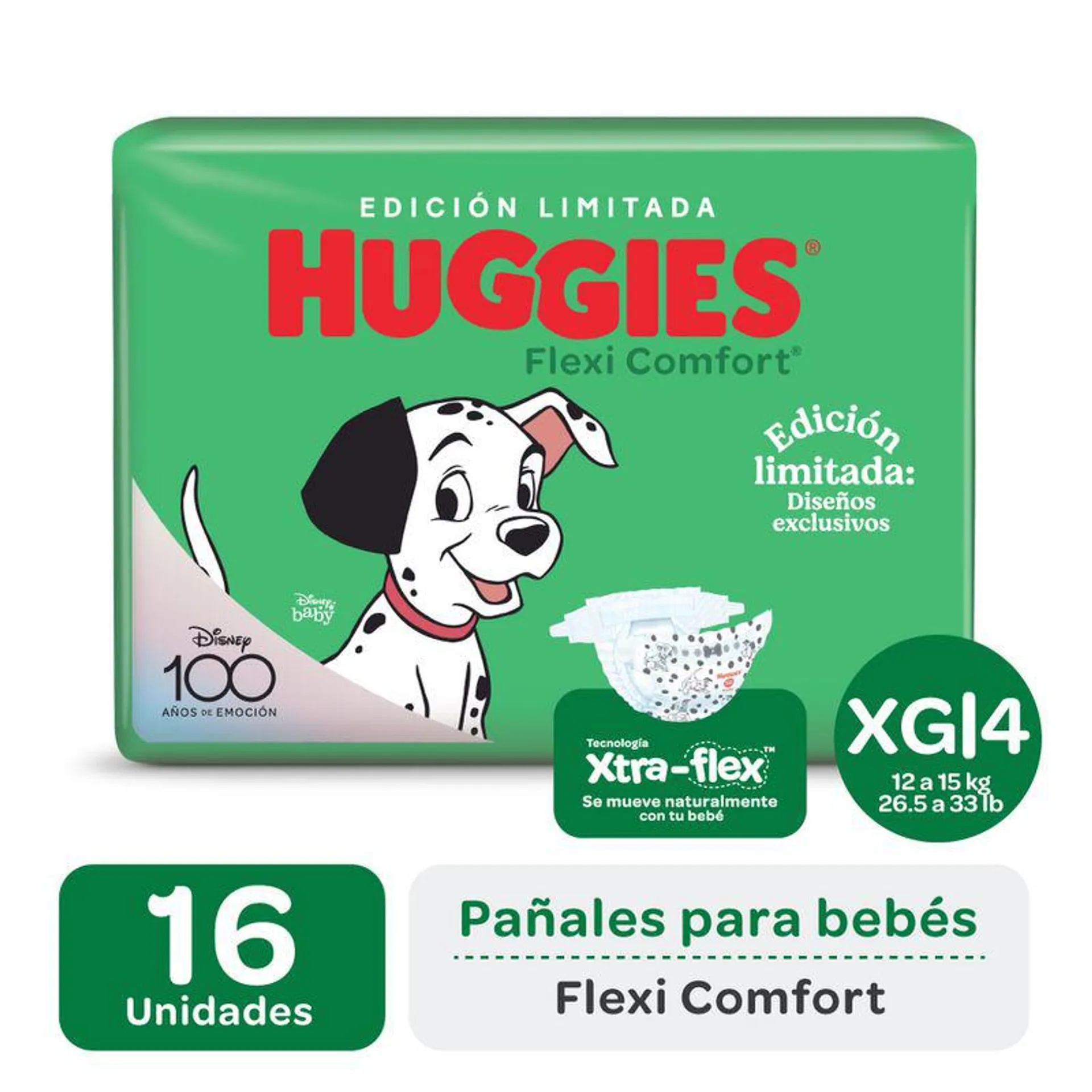 Pañales Flexi Comfort XG4 Huggies 16 Ud.