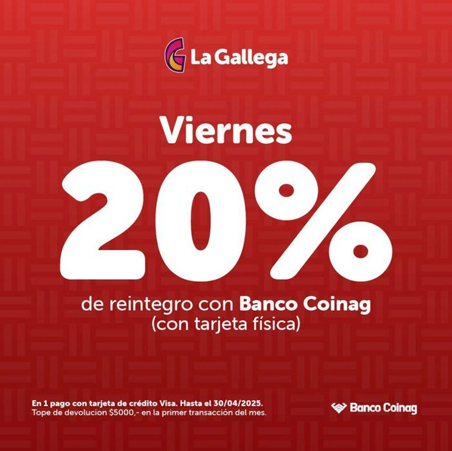 Viernes 20% de reintegro con Banco Coinag - 1