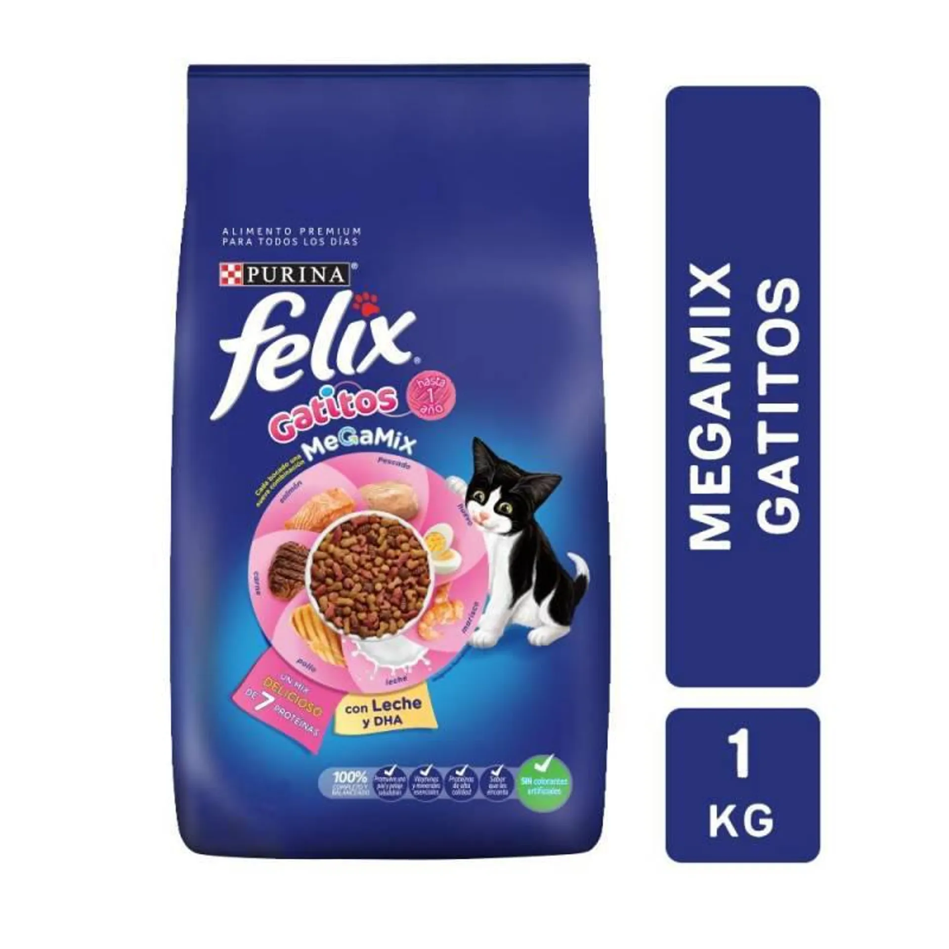 Alimento para Gatito Megamix Felix x 1 Kg.