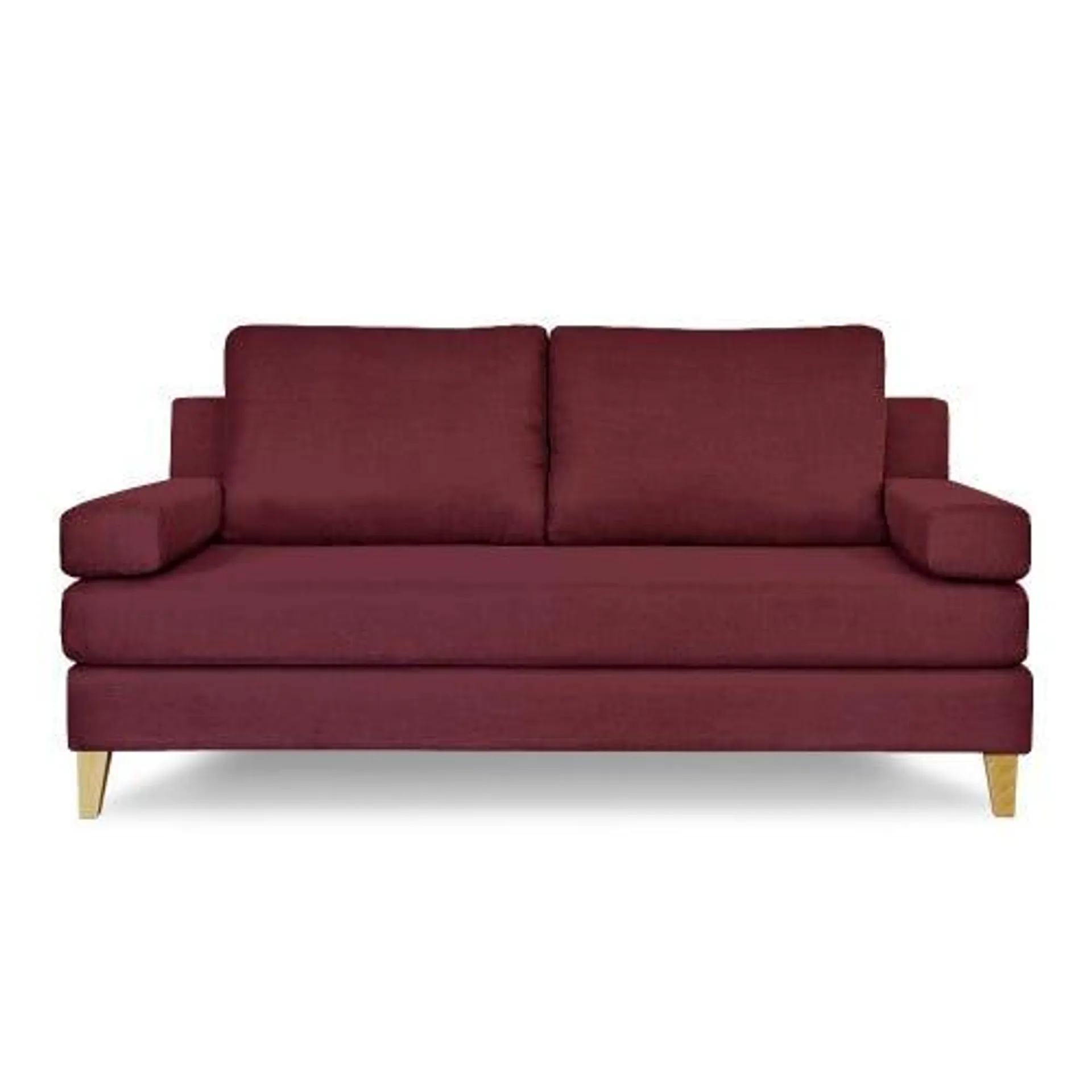 Sofá divan cama 3 cuerpos 190 cm Steling en lino bordo Fullconfort