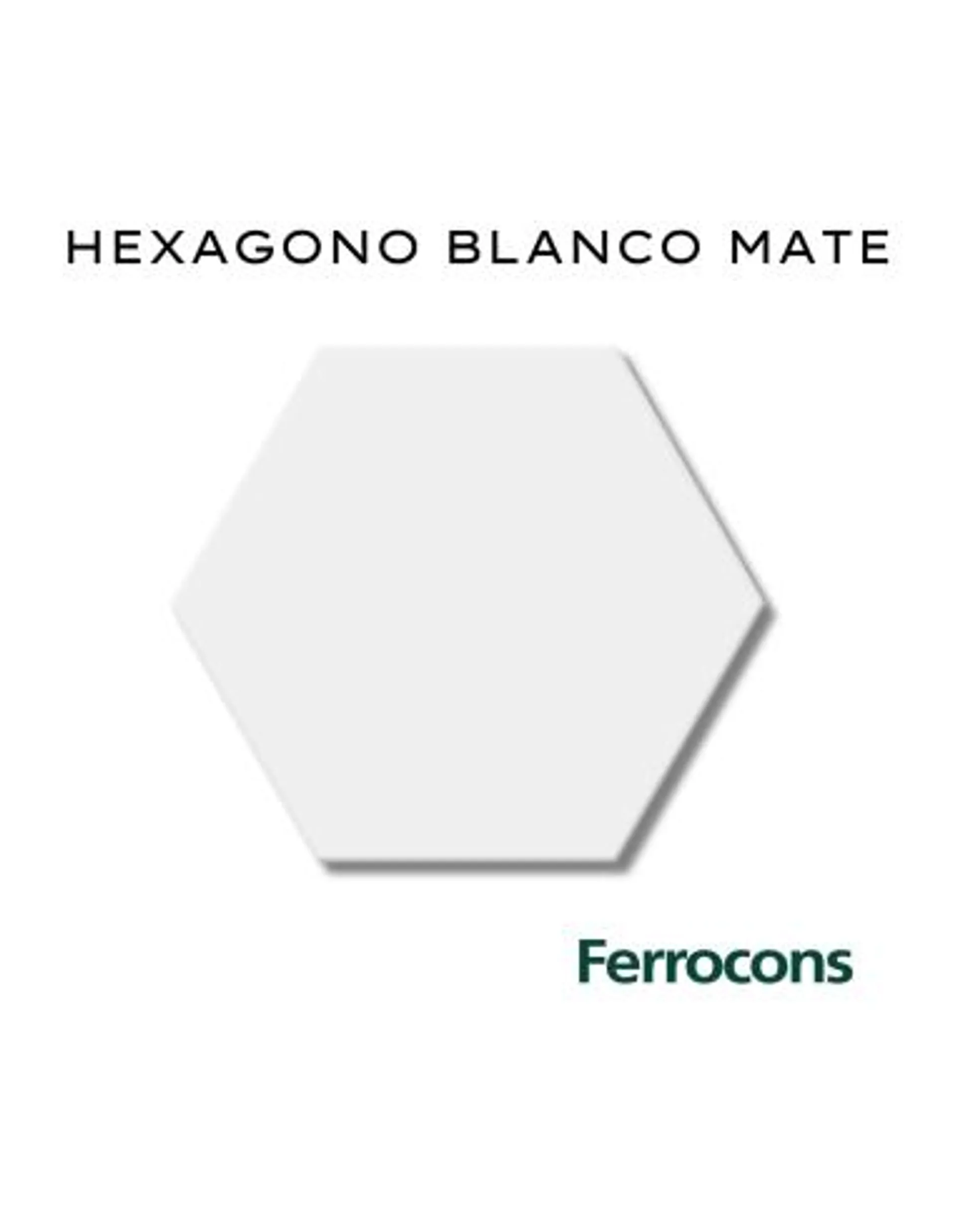 COLORES SOLIDOS REVESTIMIENTO HEXAGONO BLANCO MATE X UNID 20X23