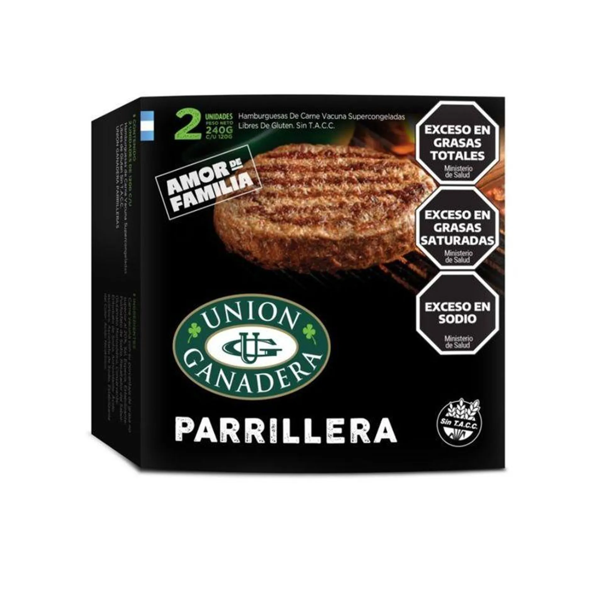 Hamburguesa Parrillera Union Ganadera 2 x 120 Gr.