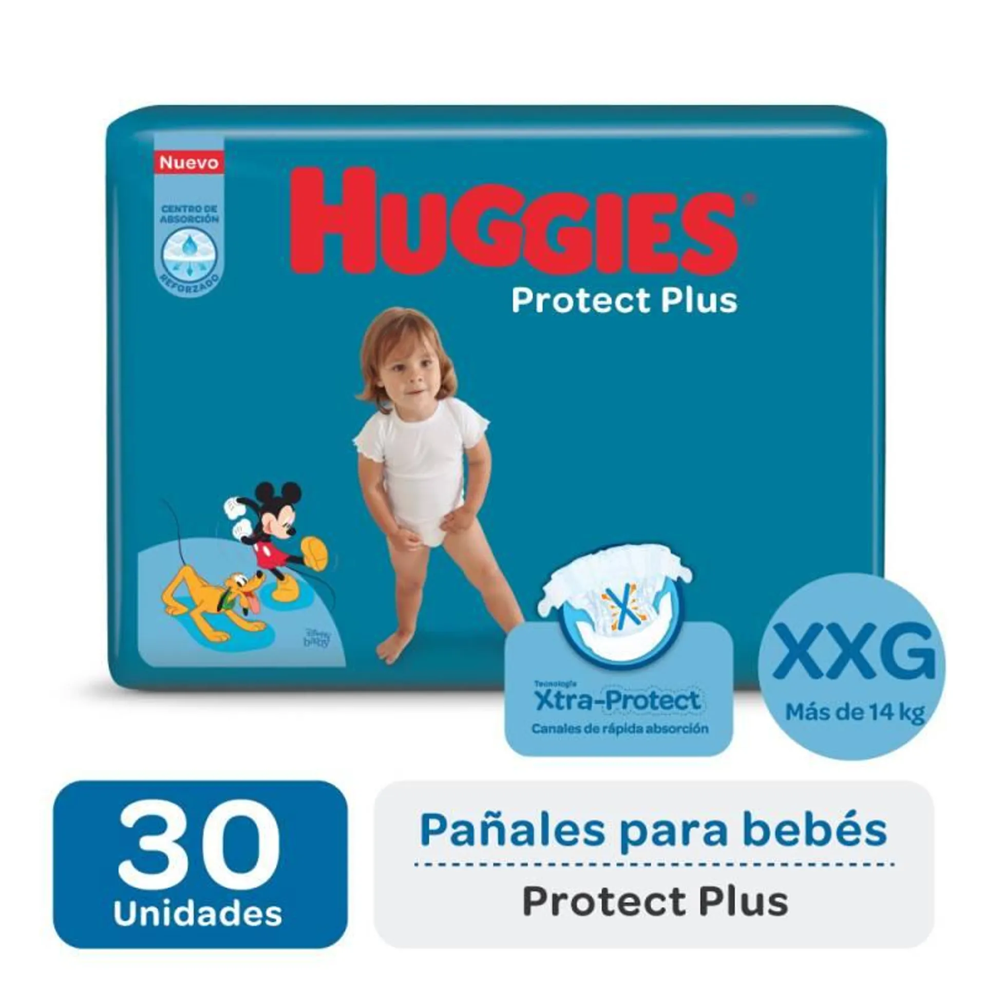 Pañal XXG Protect Plus Hiper Huggies x 30 Un.