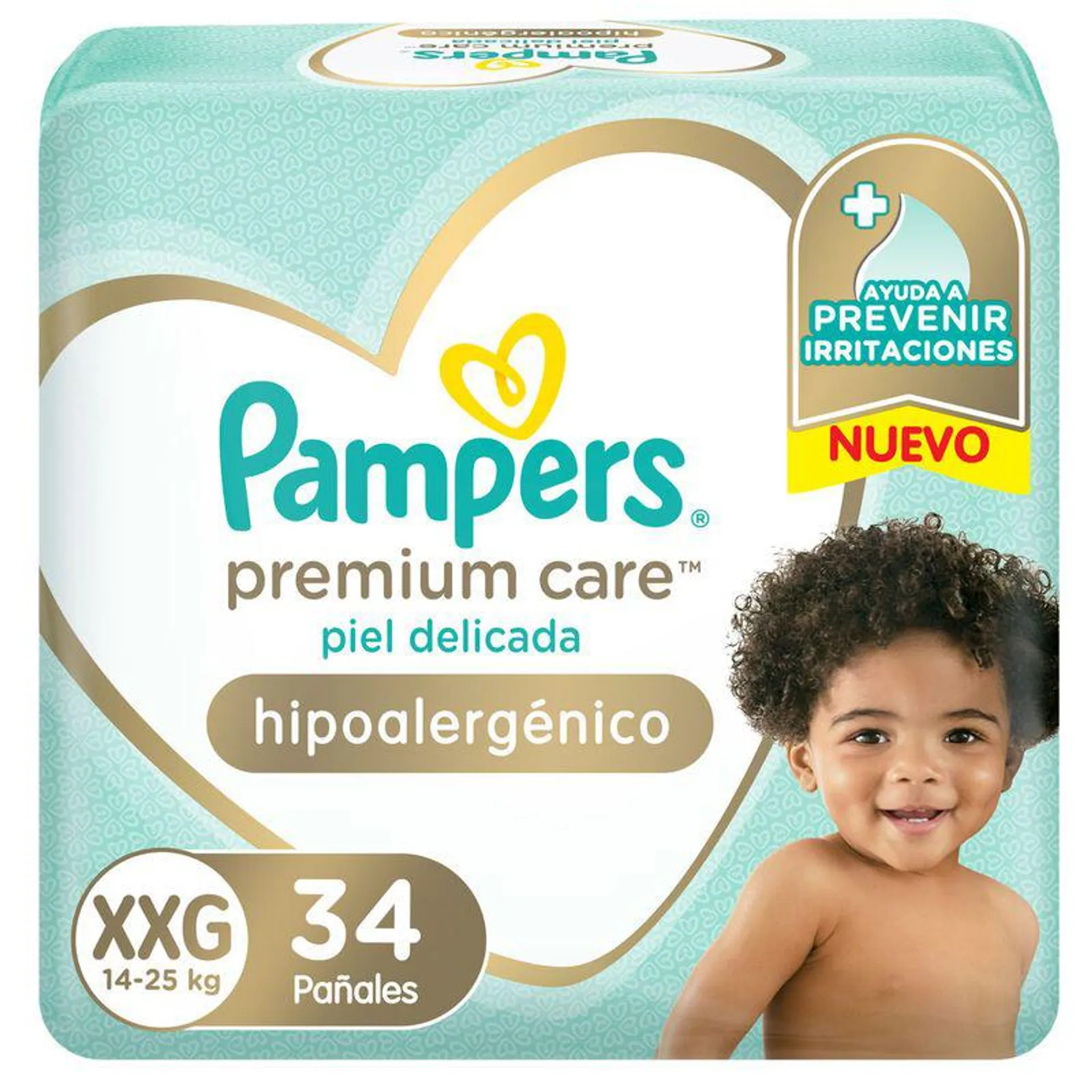 Pañales Pampers Premium Care XXG 34 Un.