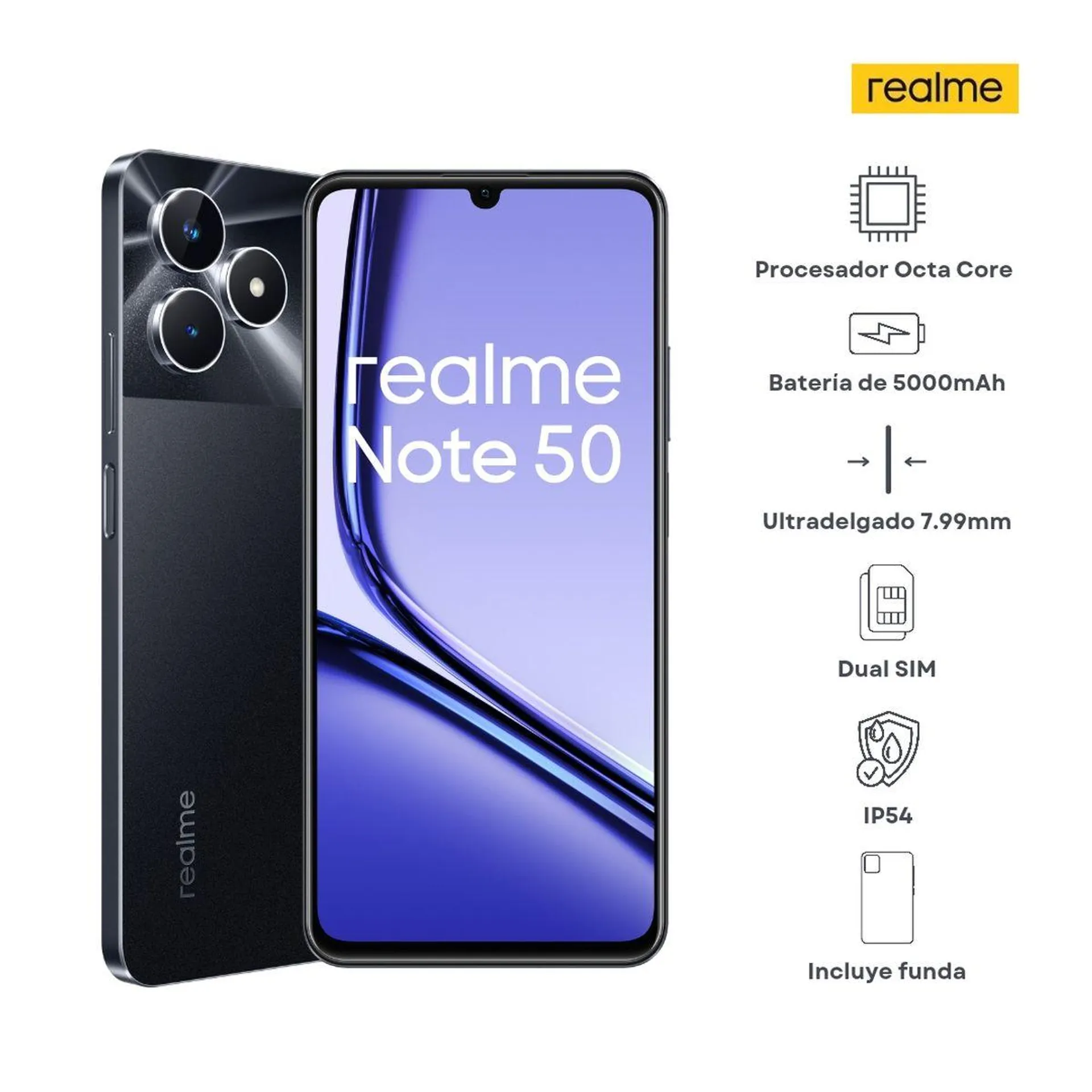 Celular Realme Note 50 Black 3/64gb 6.74"