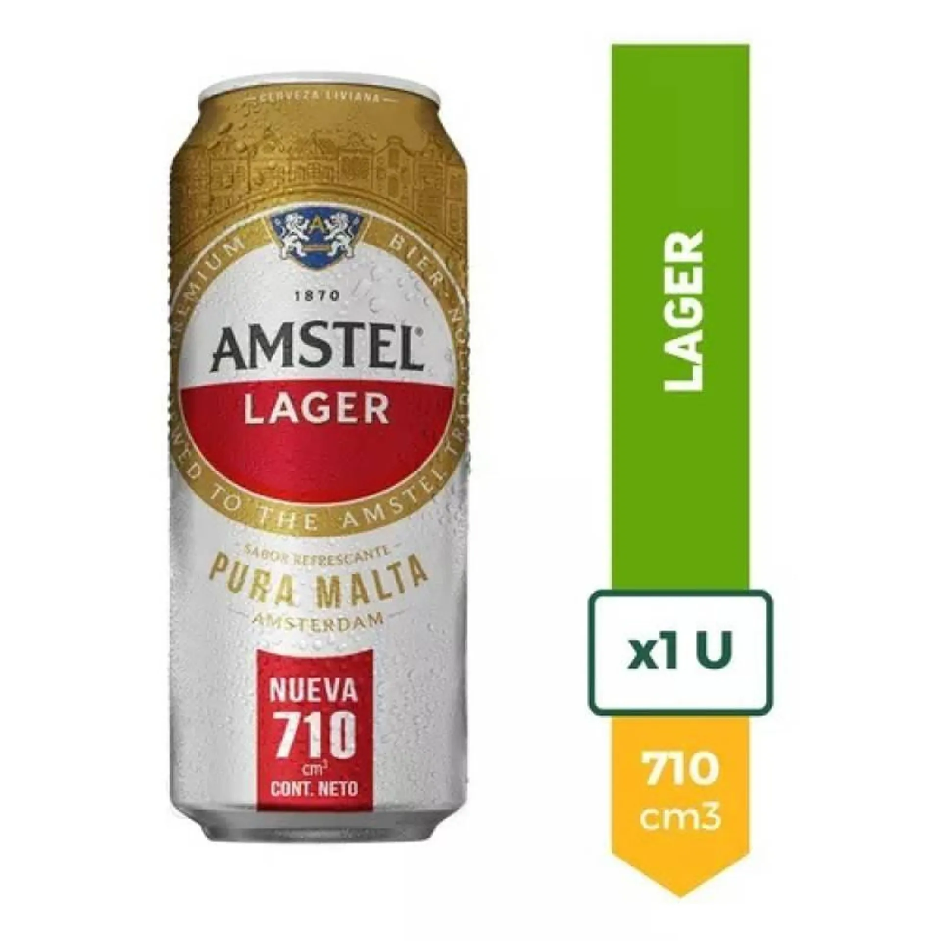 CERVEZA AMSTEL LAGER LATA 710X