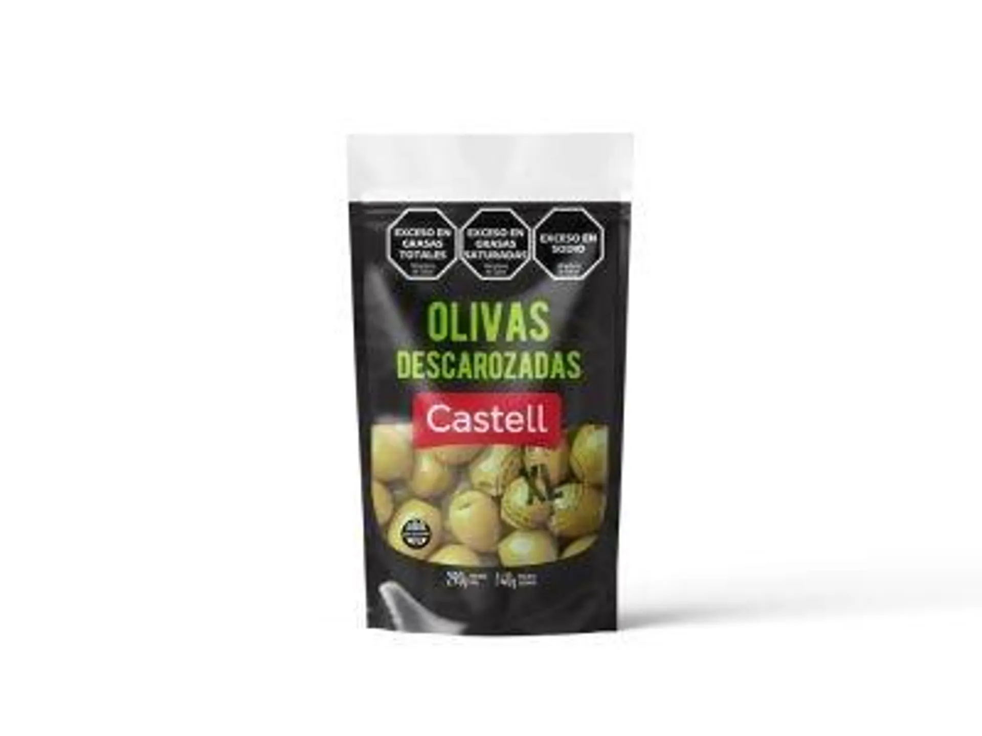 ACEITUNAS CASTELL VERDES DESCORAZADAS XL 140 GR