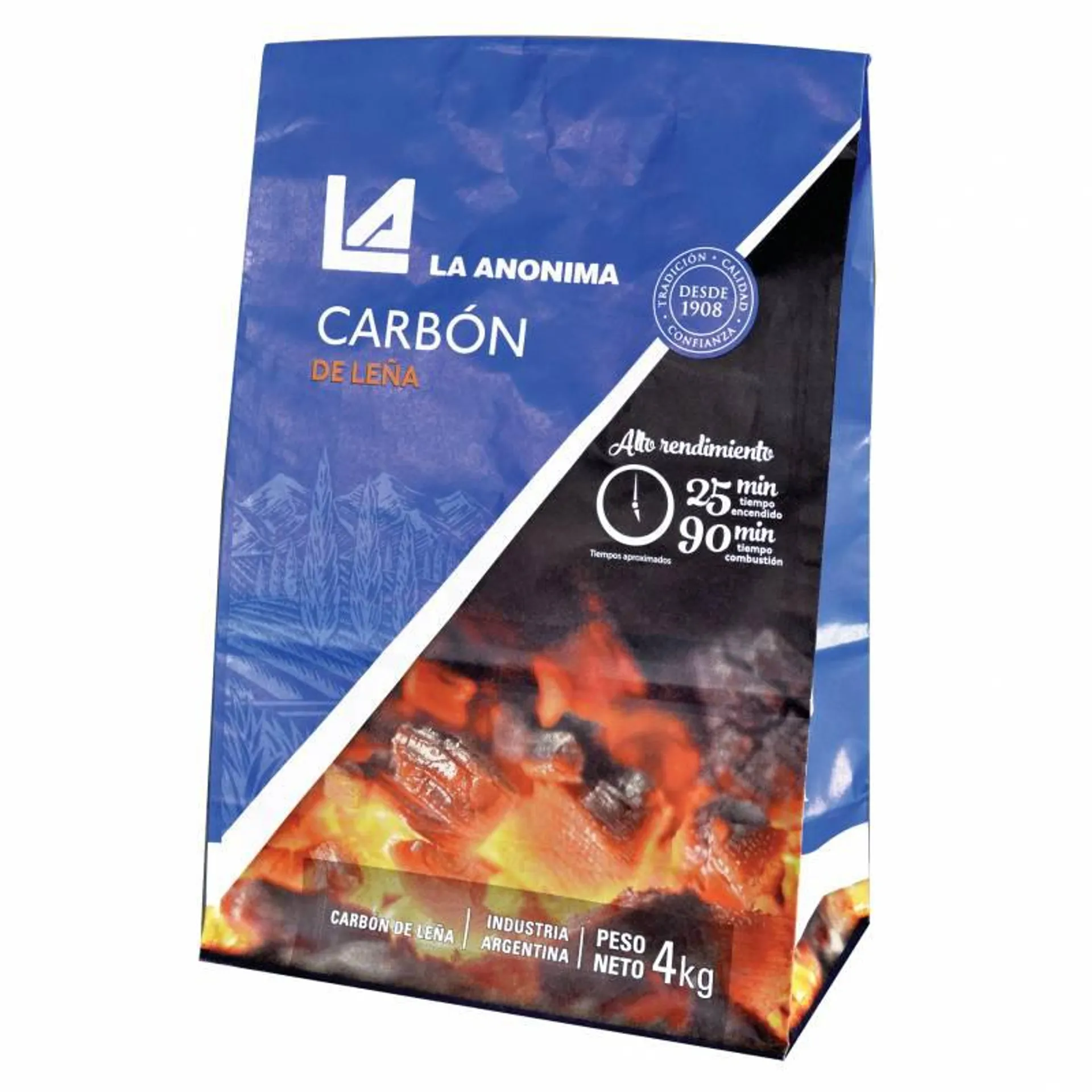 Carbón Vegetal La Anónima x 4 Kg.