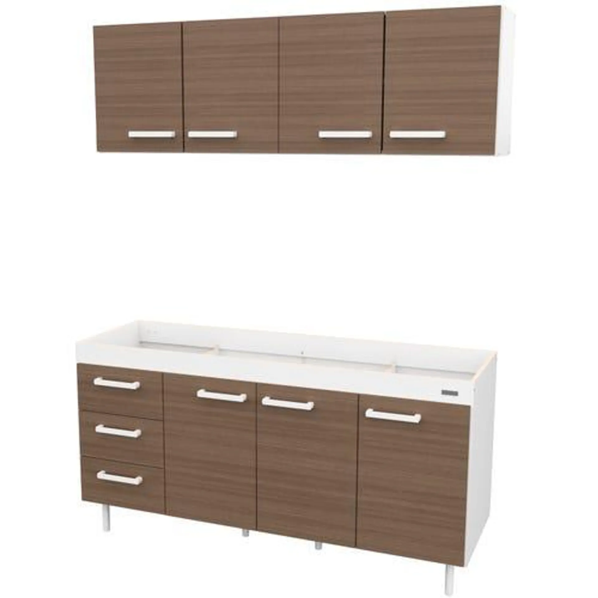 Combo cocina 1.60 m express blanco Carvalho Mezzo Mosconi