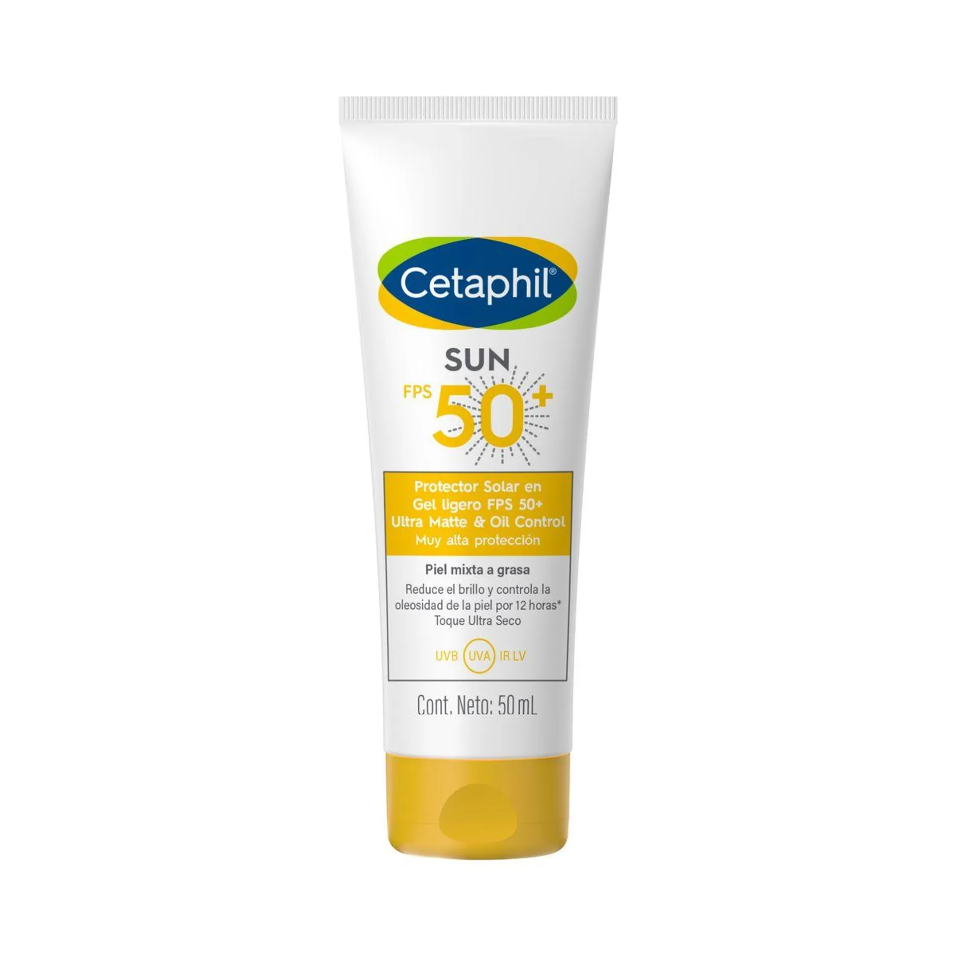 Protector Solar Cetaphil Sun Ultra Matte Oil Control FPS 50+ sin Color x 50 ml