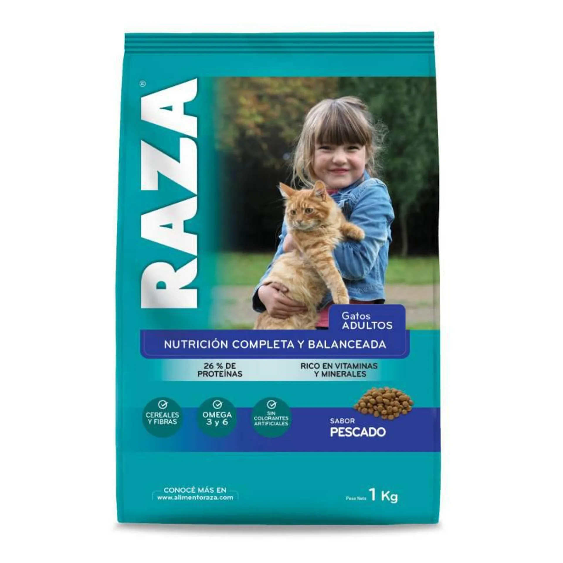 Alimento para Gatos Pescado Raza x 1 kg.