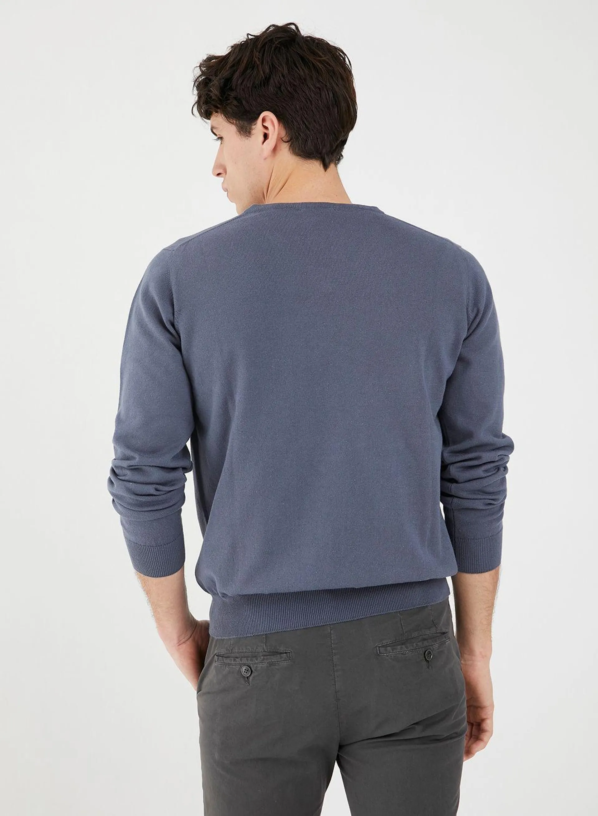Sweater cuello V algodón