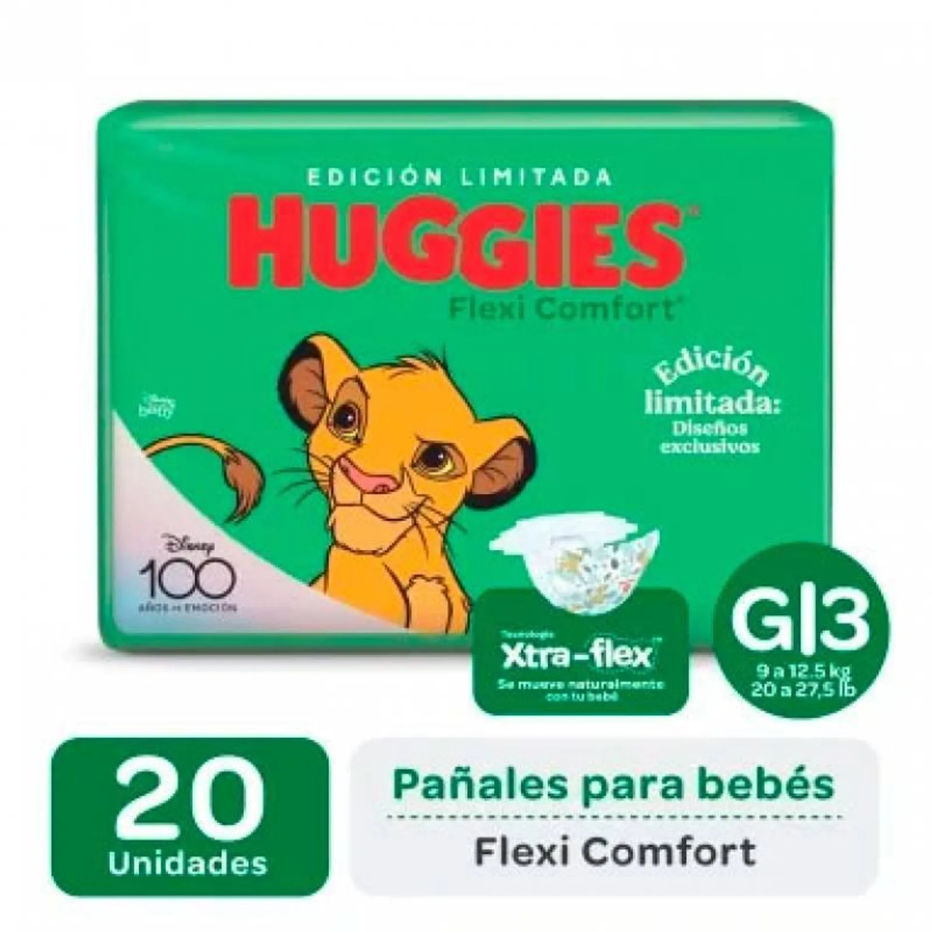 Pañal G Flexi Comfort Mega Huggies x 20 Un.