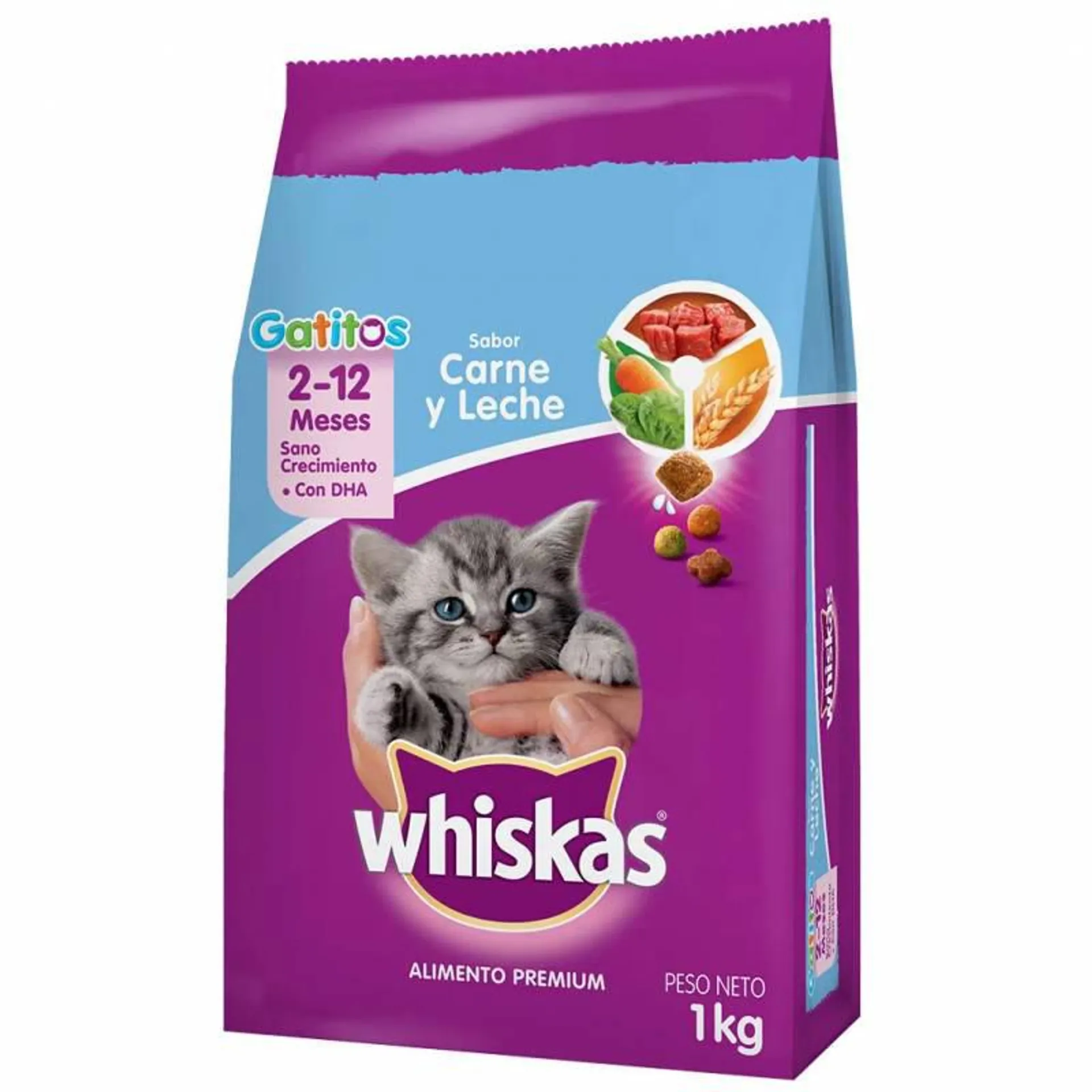 Alimento para Gatitos Carne y Leche Whiskas x 1 kg.