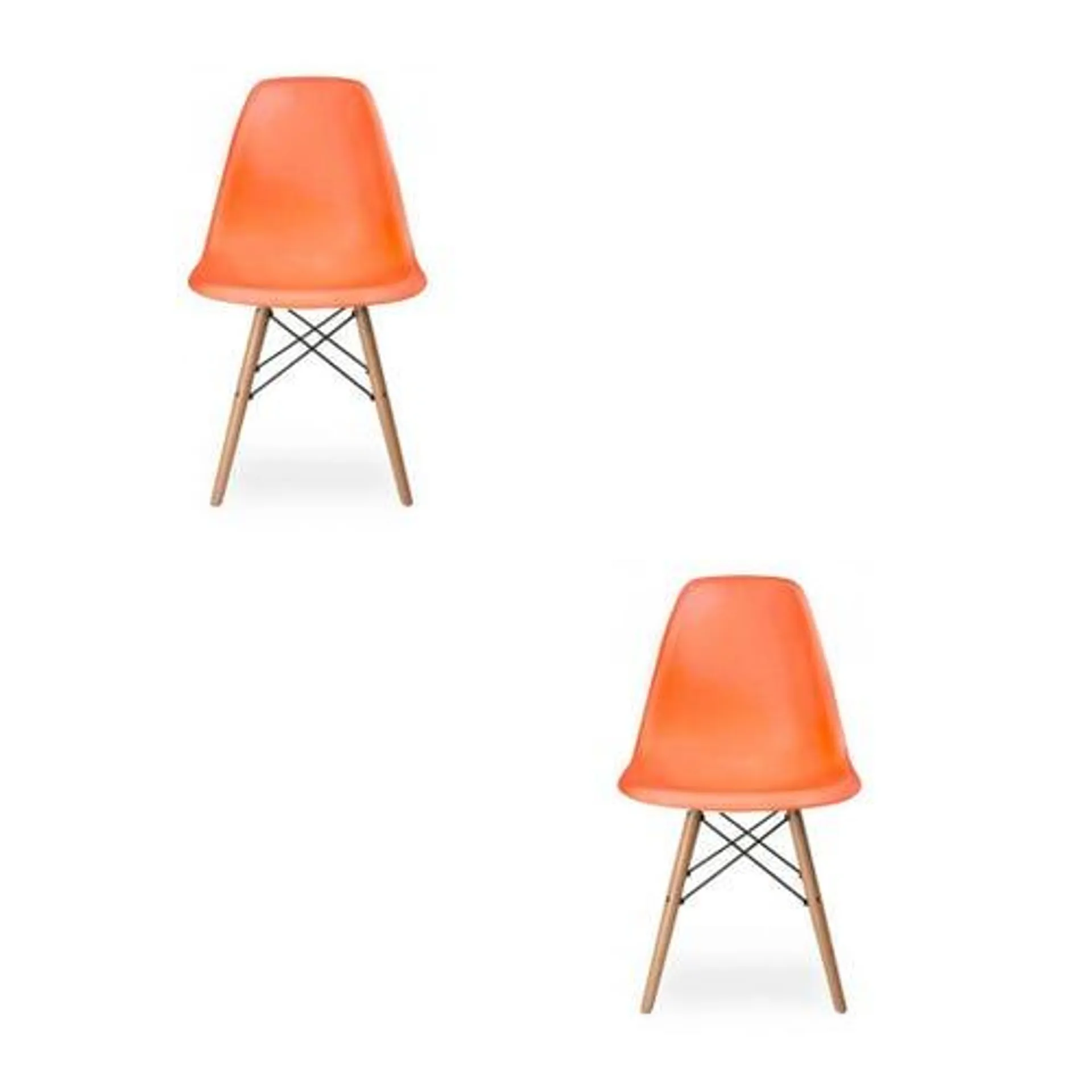 Silla Eames ideal comedor living naranja x 2 unidades