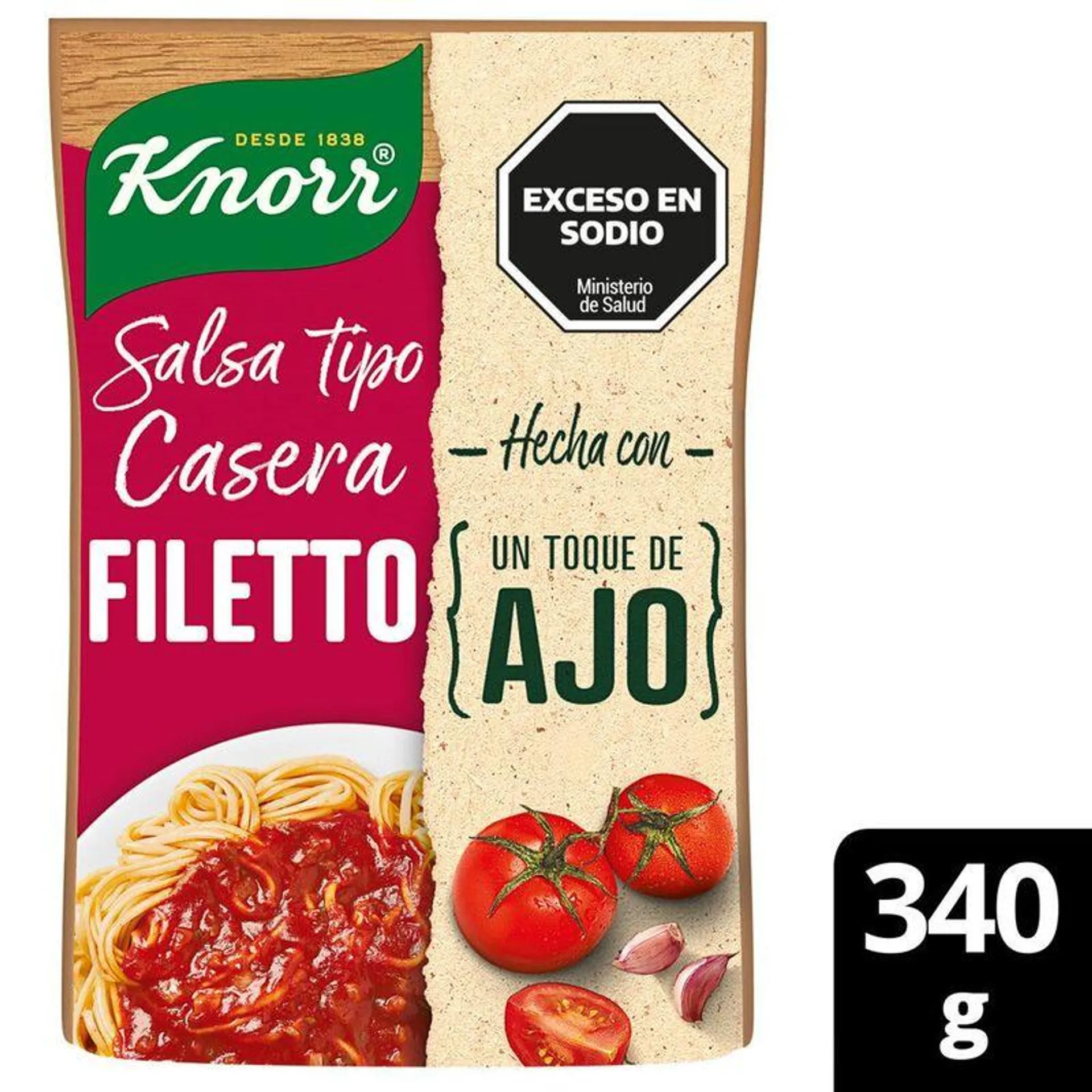 Salsa Fileto Tipo Casera Knorr 340 Gr.