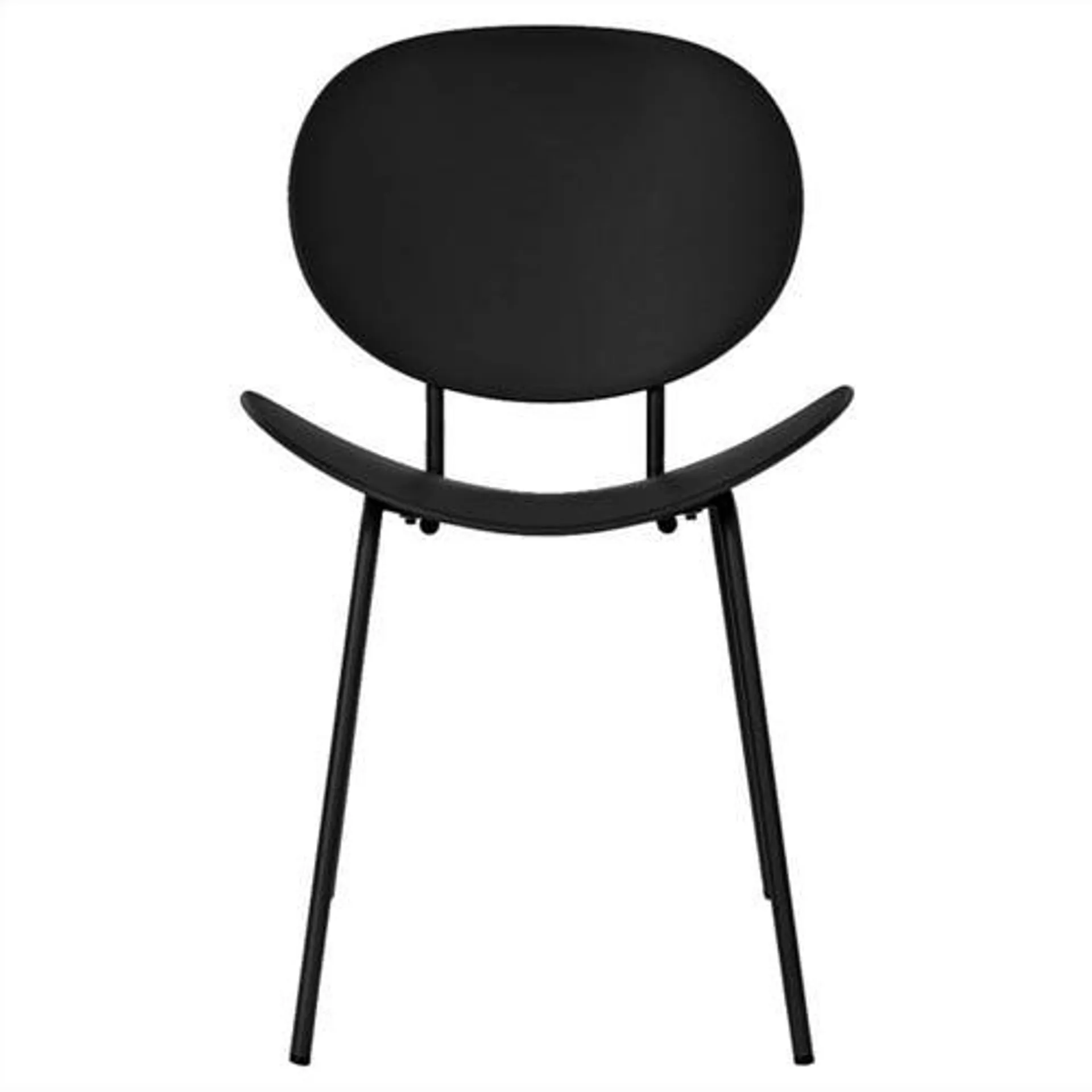 Silla Concept de comedor negro patas metal Makom