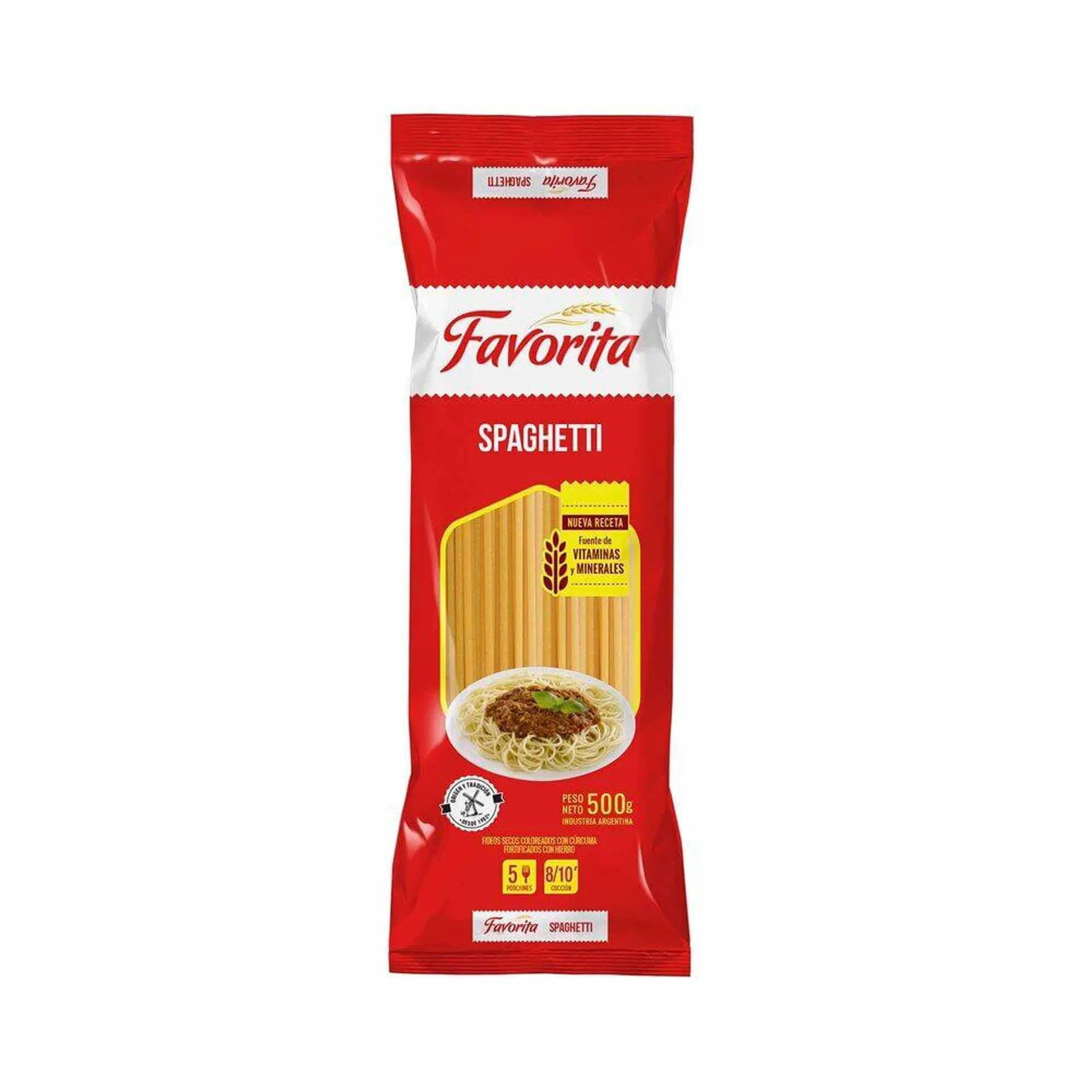 Fideos spaghetti fortificado Favorita 500 g.