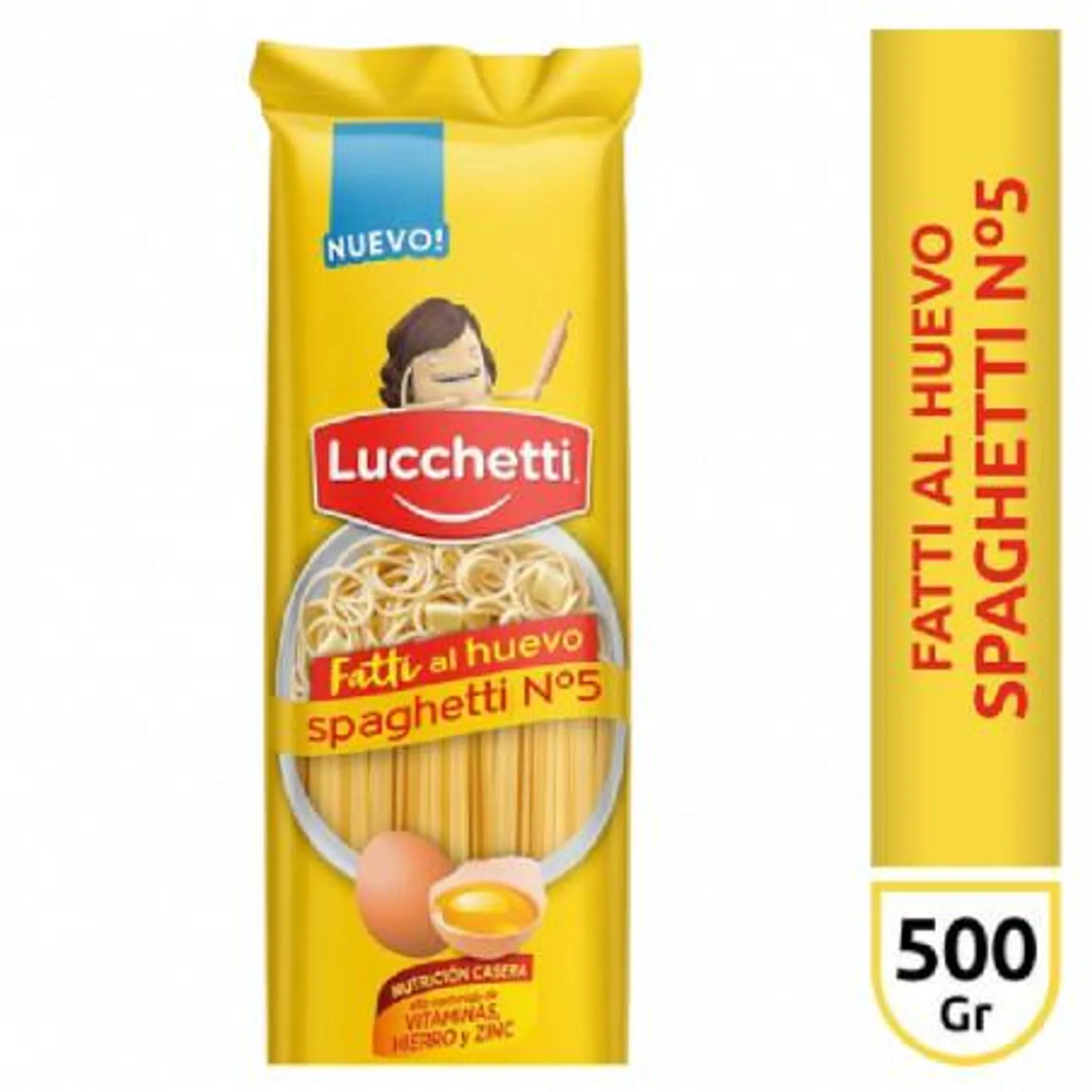 FIDEOS LARGOS LUCCHETTI SPAGHETTI HUEVO 500 GRS