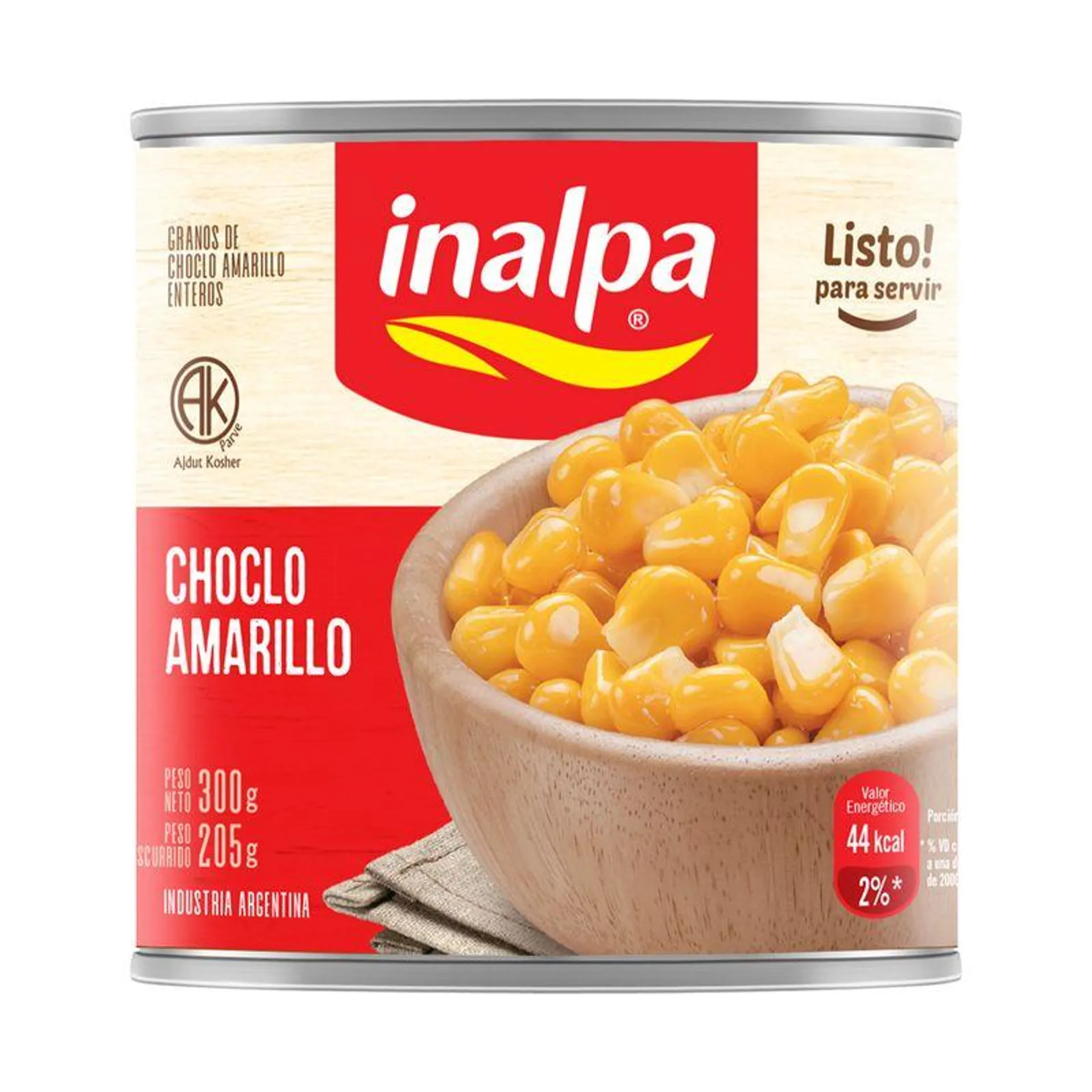 Choclo en granos Inalpa amarillo lata 300 g.