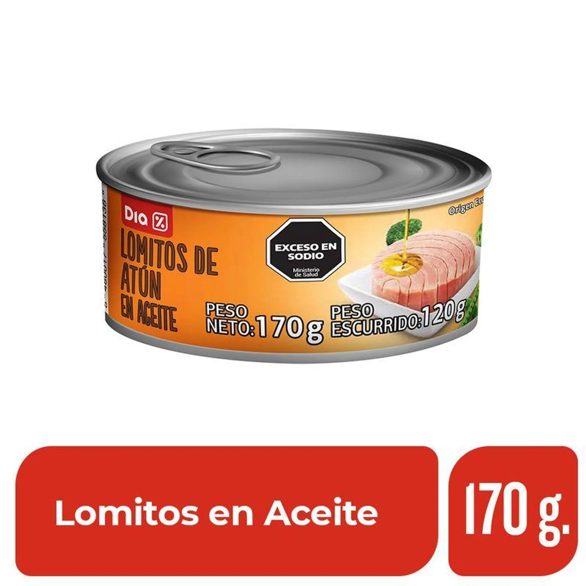 Lomitos de Atún en Aceite Dia 170 Gr.