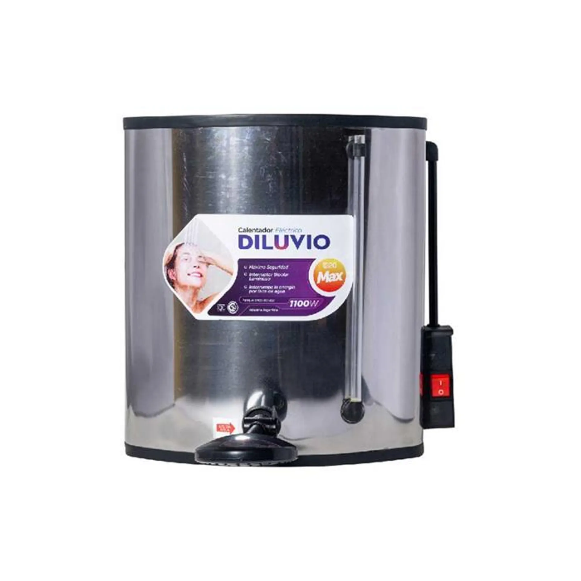 Calefón Eléctrico Diluvio D20 Max 20 Litros Acero Inoxidable