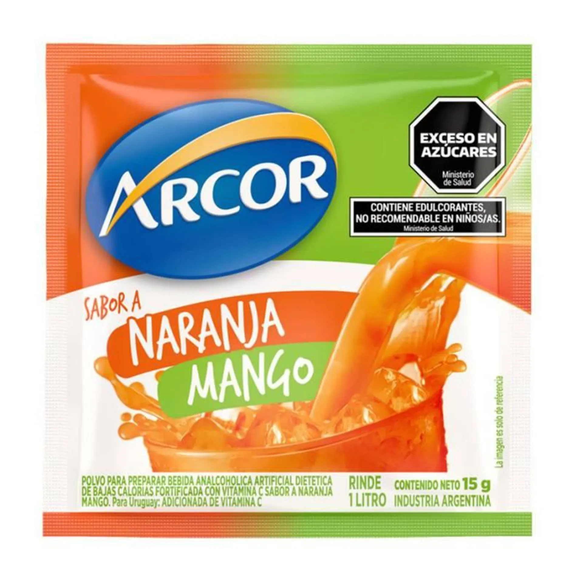 Polvo para Preparar Jugo sabor Naranja y Mango Arcor x 15 g.