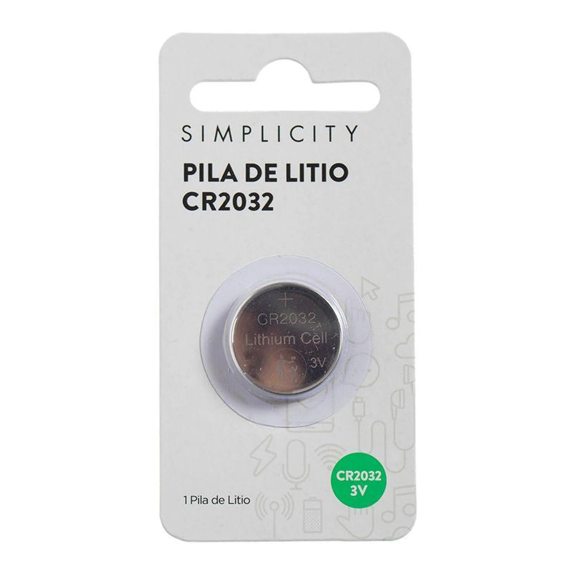 Pila de Litio Simplicity CR2032