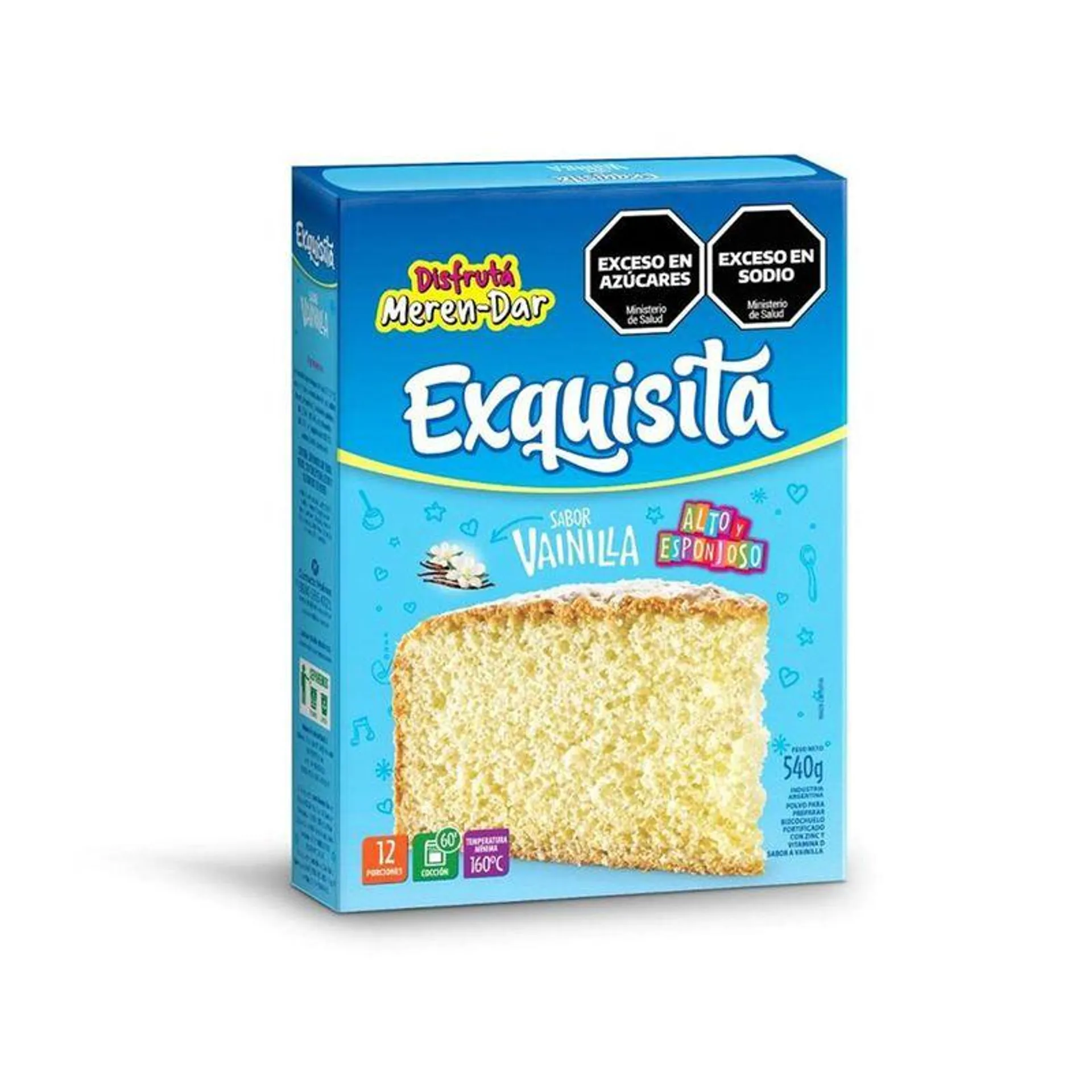 Bizcochuelo fortificado Exquisita de vainilla 540 g.