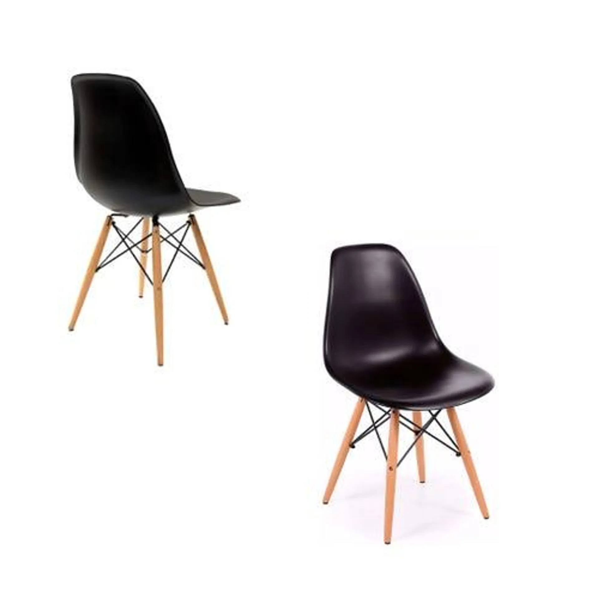 Silla Eames ideal comedor living negra x2u