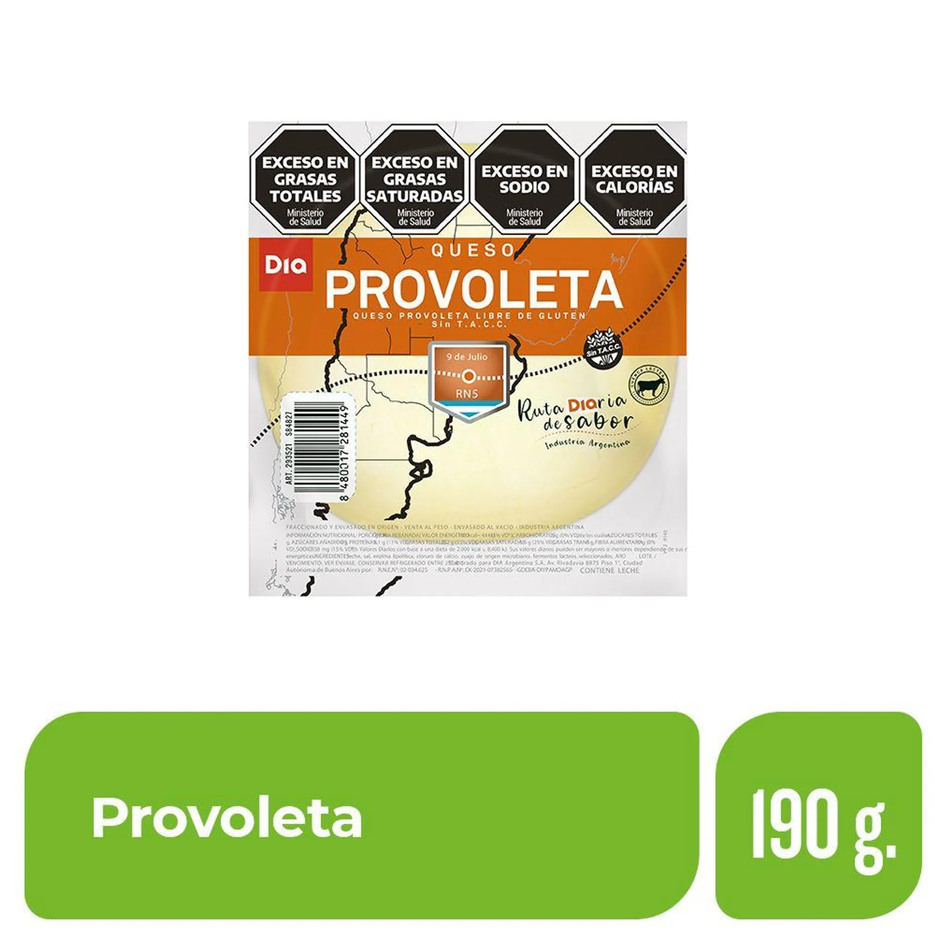 Queso Provoleta Dia 190 Gr.