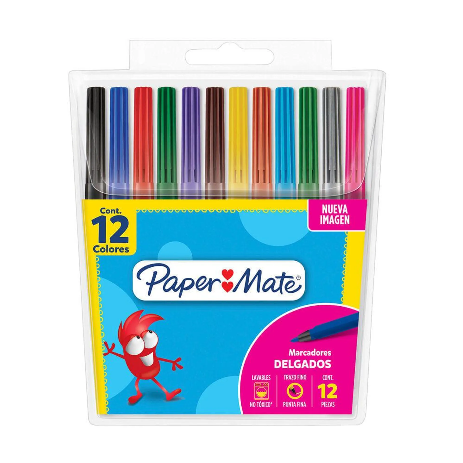 MARCADORES PAPER MATE DELGADOS 12 U.