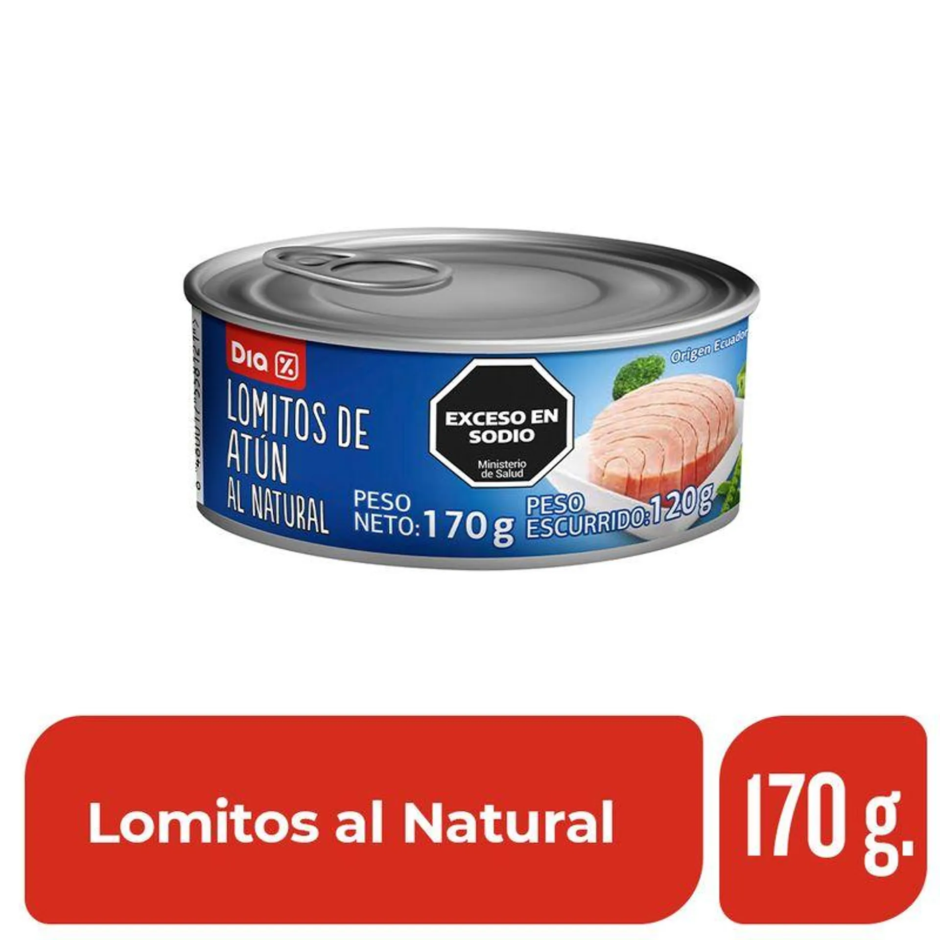 Lomitos de Atún al Natural Dia 170 Gr.